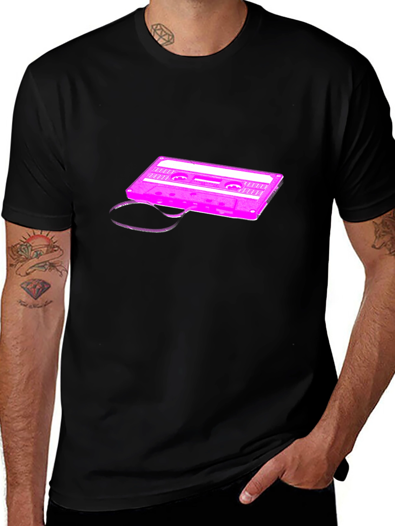 Retro Cassette Graphic Tee - Black