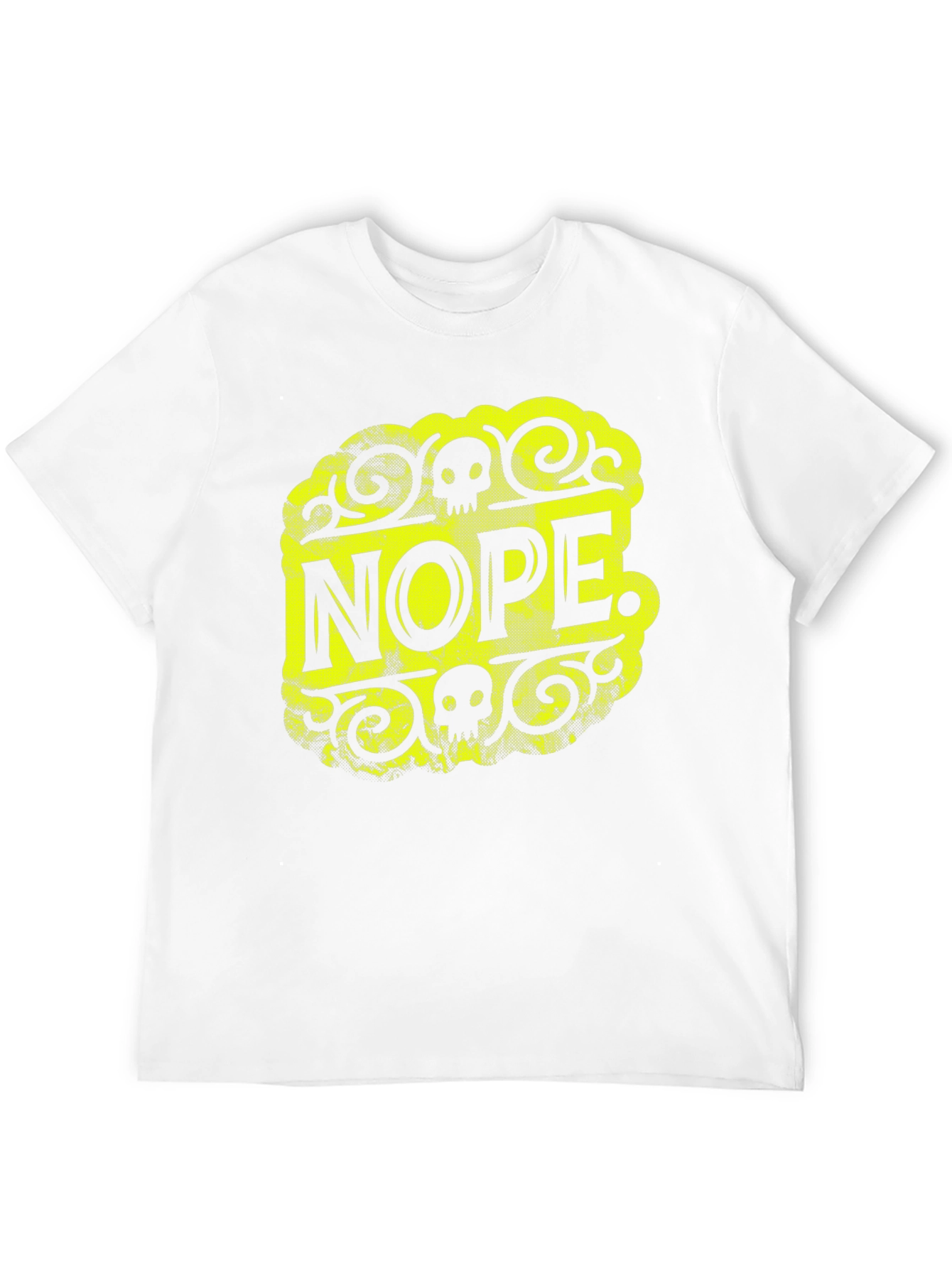 Nope Graphic Tee - Black Cotton Skull Design