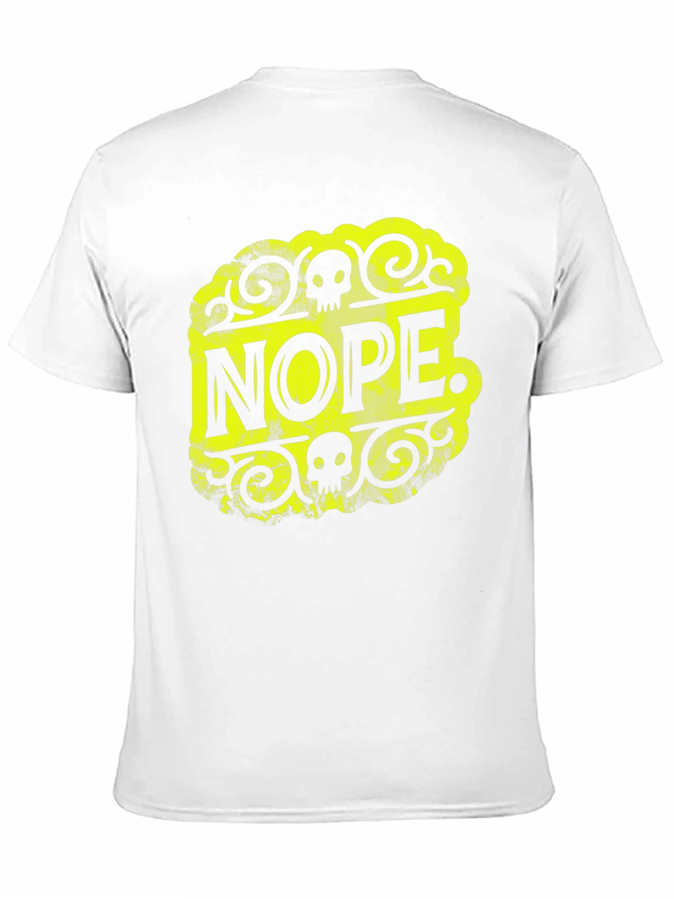 Nope Graphic Tee - Black Cotton Skull Design