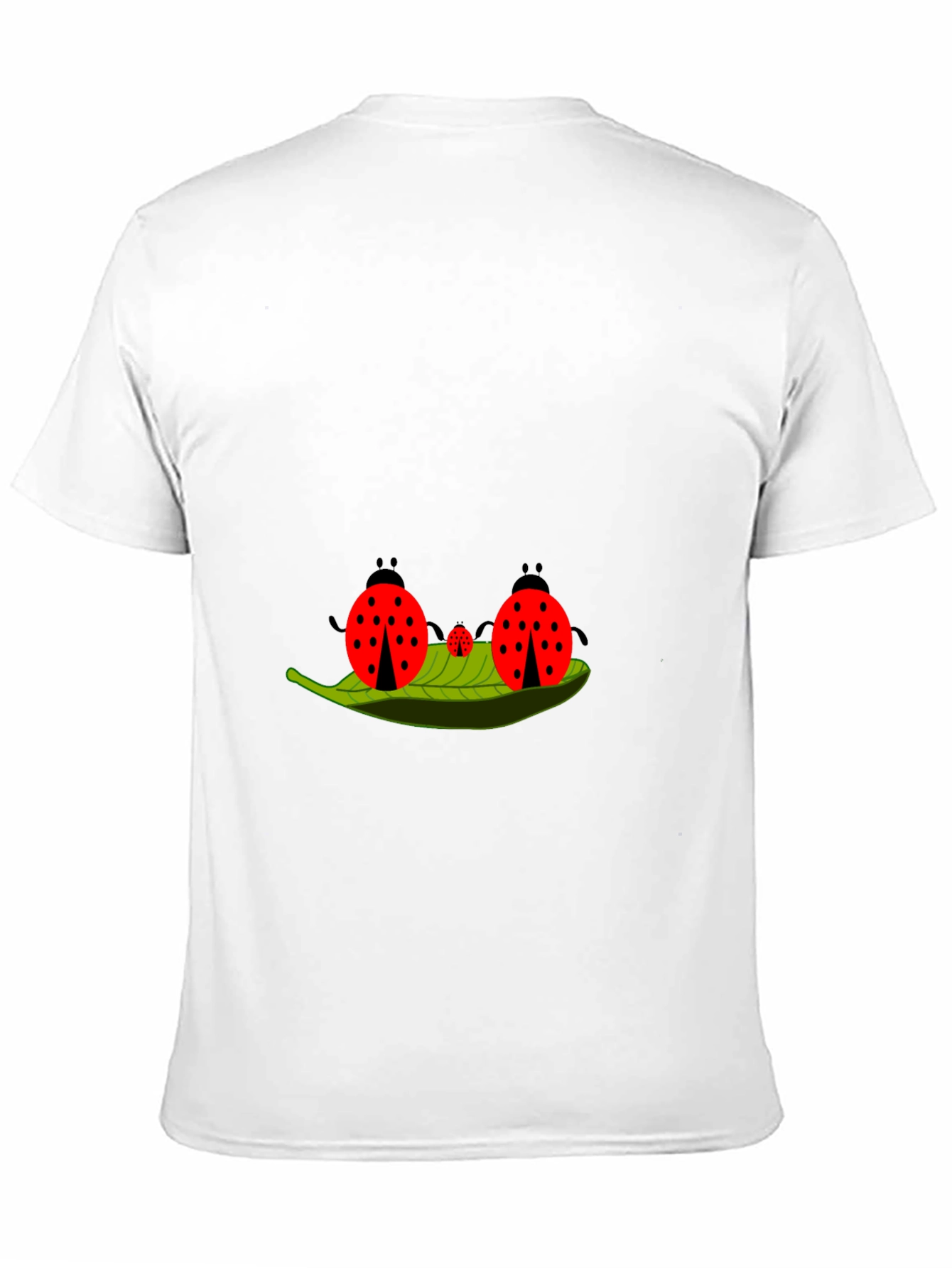 Ladybug Family Graphic Tee - Black Cotton T-Shirt