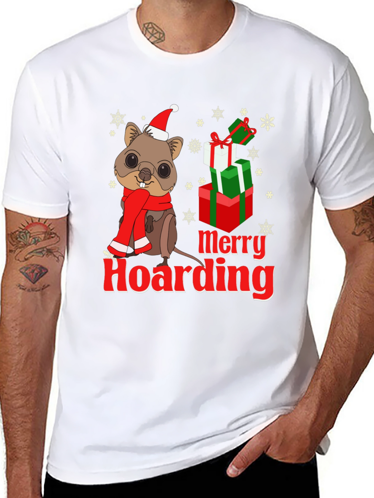 Merry Hoarding Christmas Quokka T-Shirt