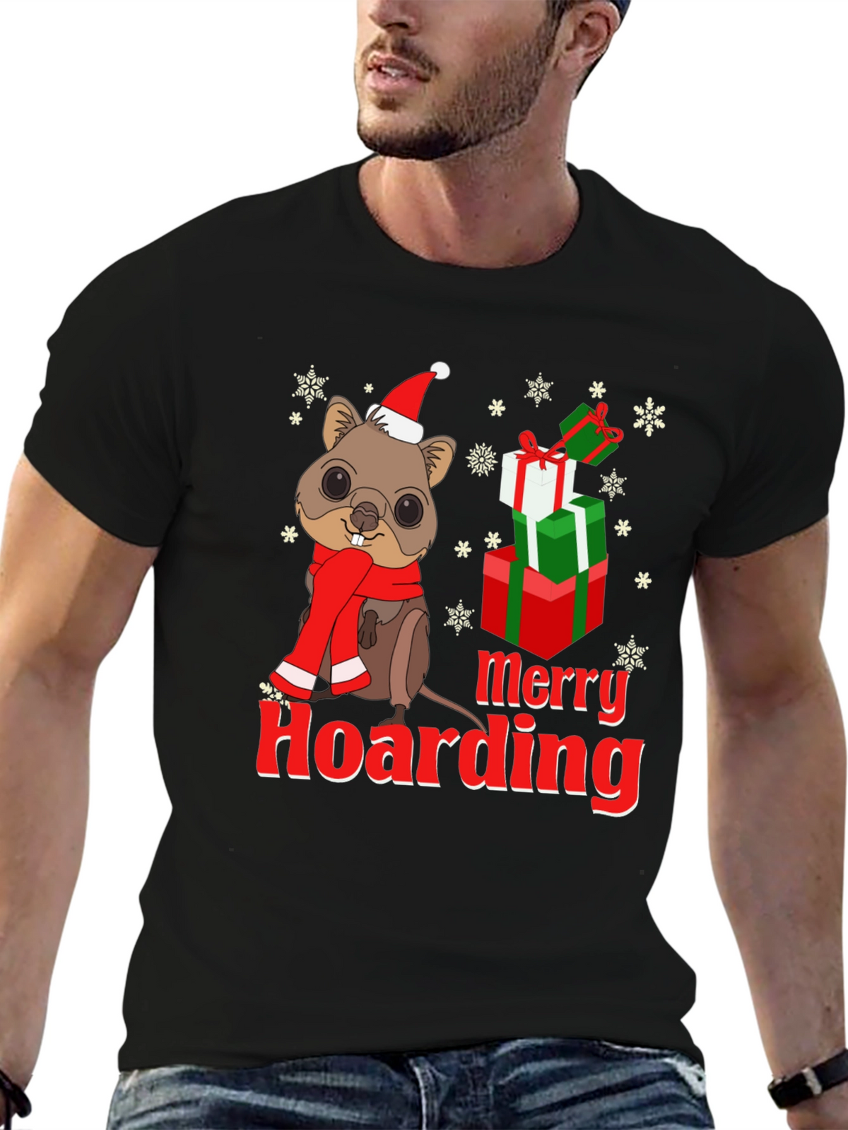 Merry Hoarding Christmas Quokka T-Shirt