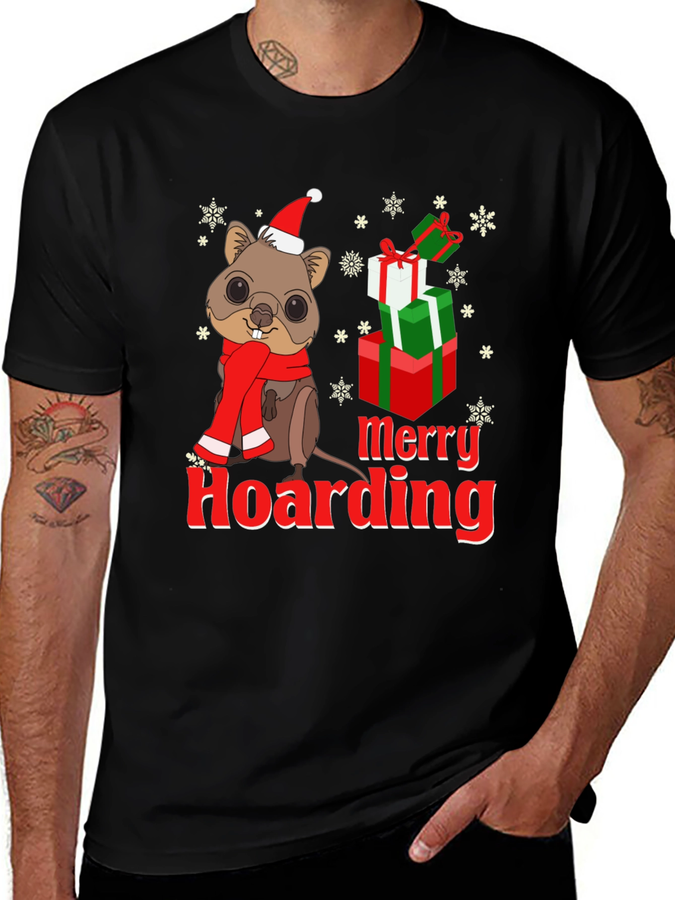 Merry Hoarding Christmas Quokka T-Shirt