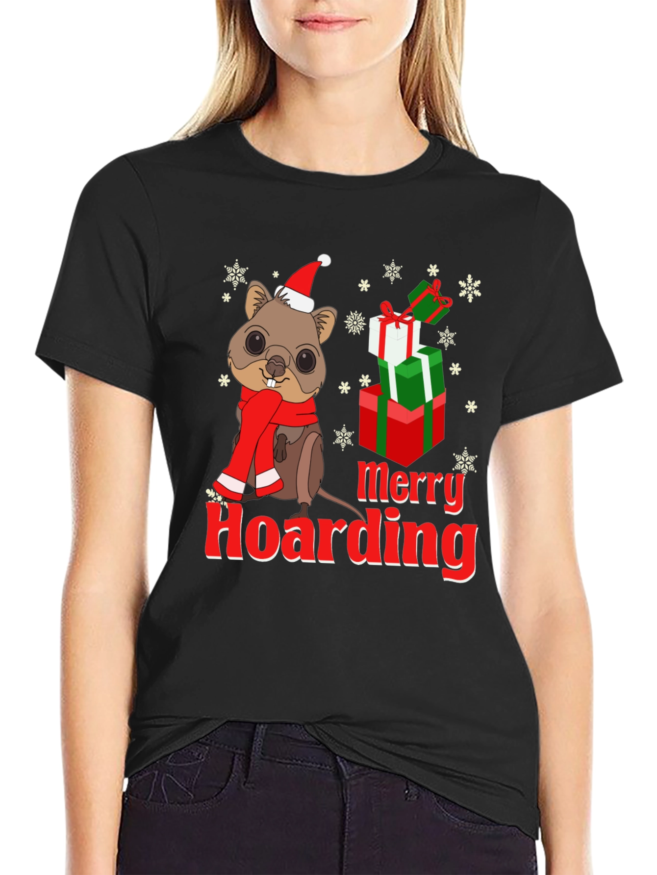 Merry Hoarding Christmas Quokka T-Shirt