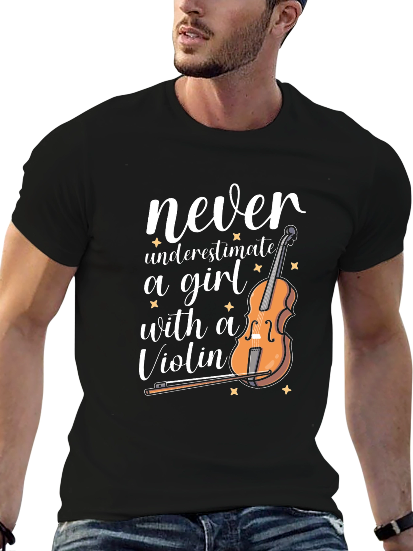 Never Underestimate a Girl with a Violin T-Shirt