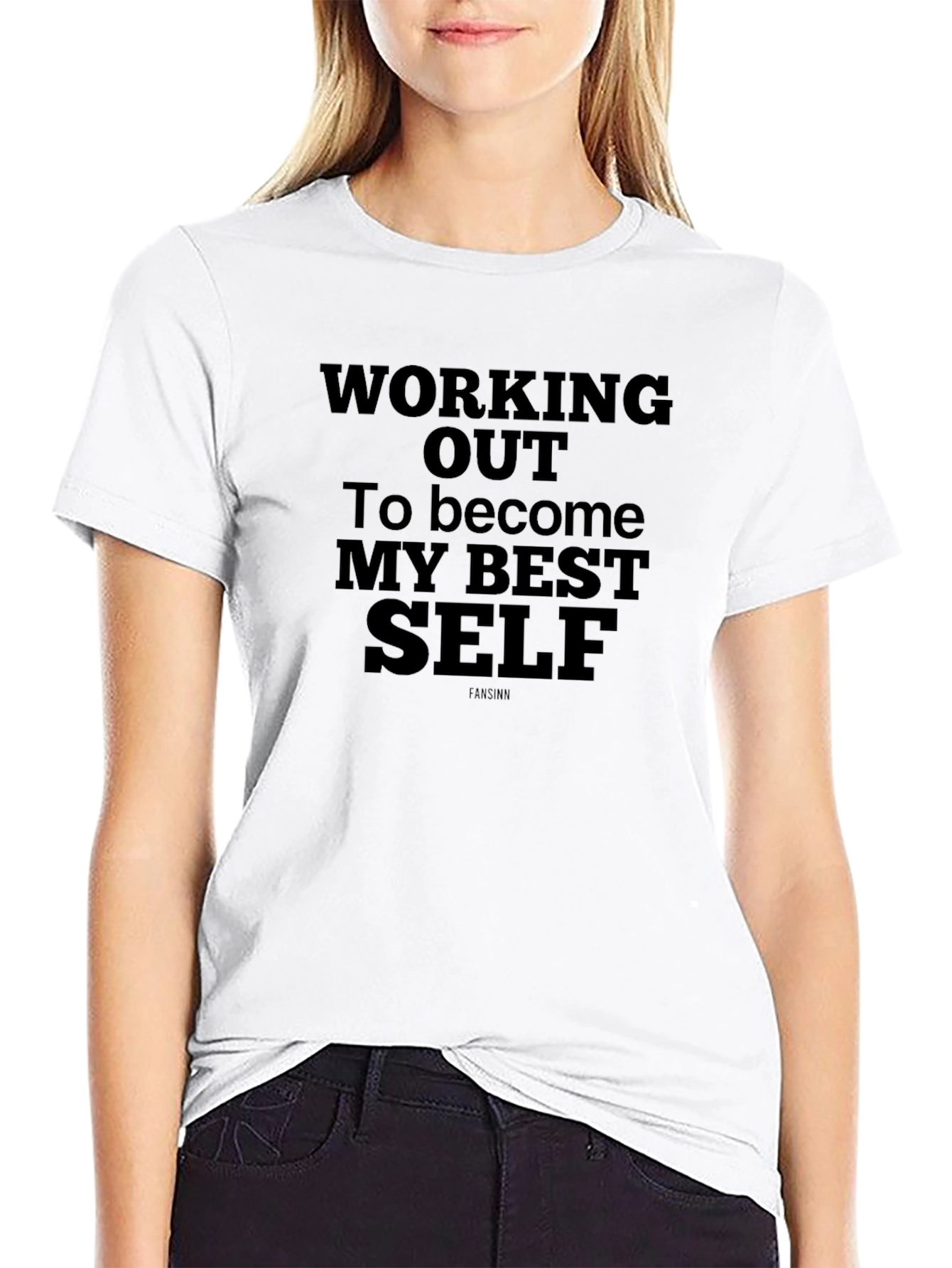 Motivational Workout Graphic Tee - Black