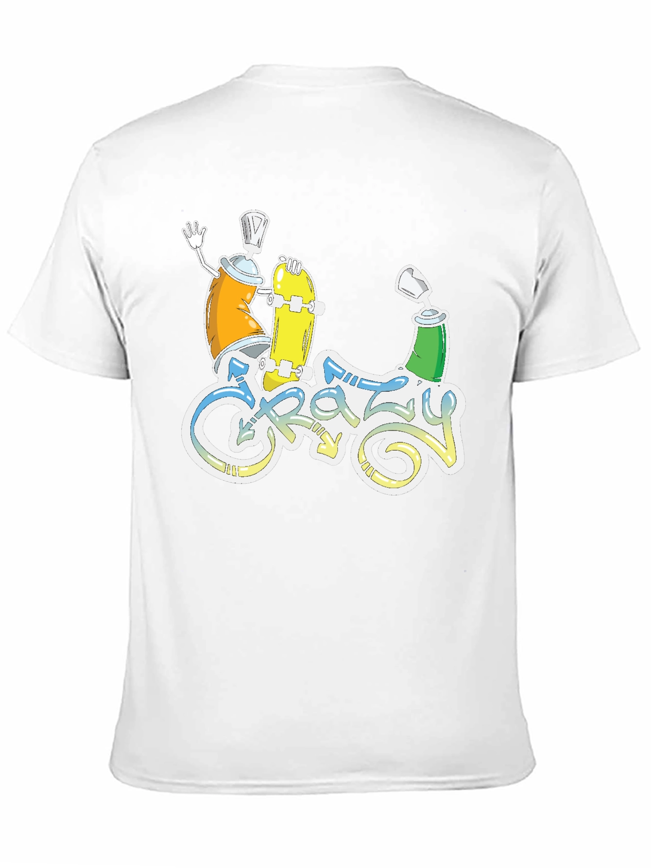 Crazy Graphic Tee - Skateboarding Spray Paint Art T-Shirt
