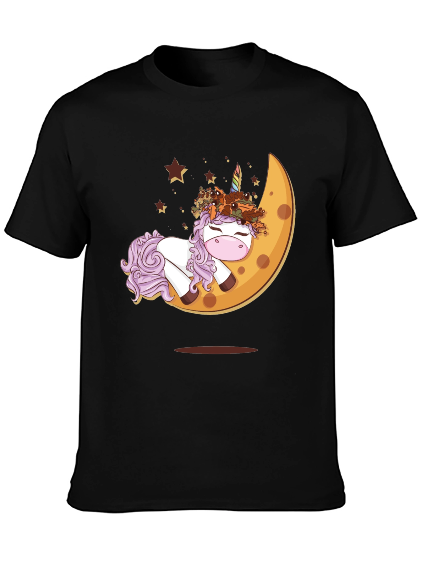 Unicorn Moon Graphic T-Shirt - Black