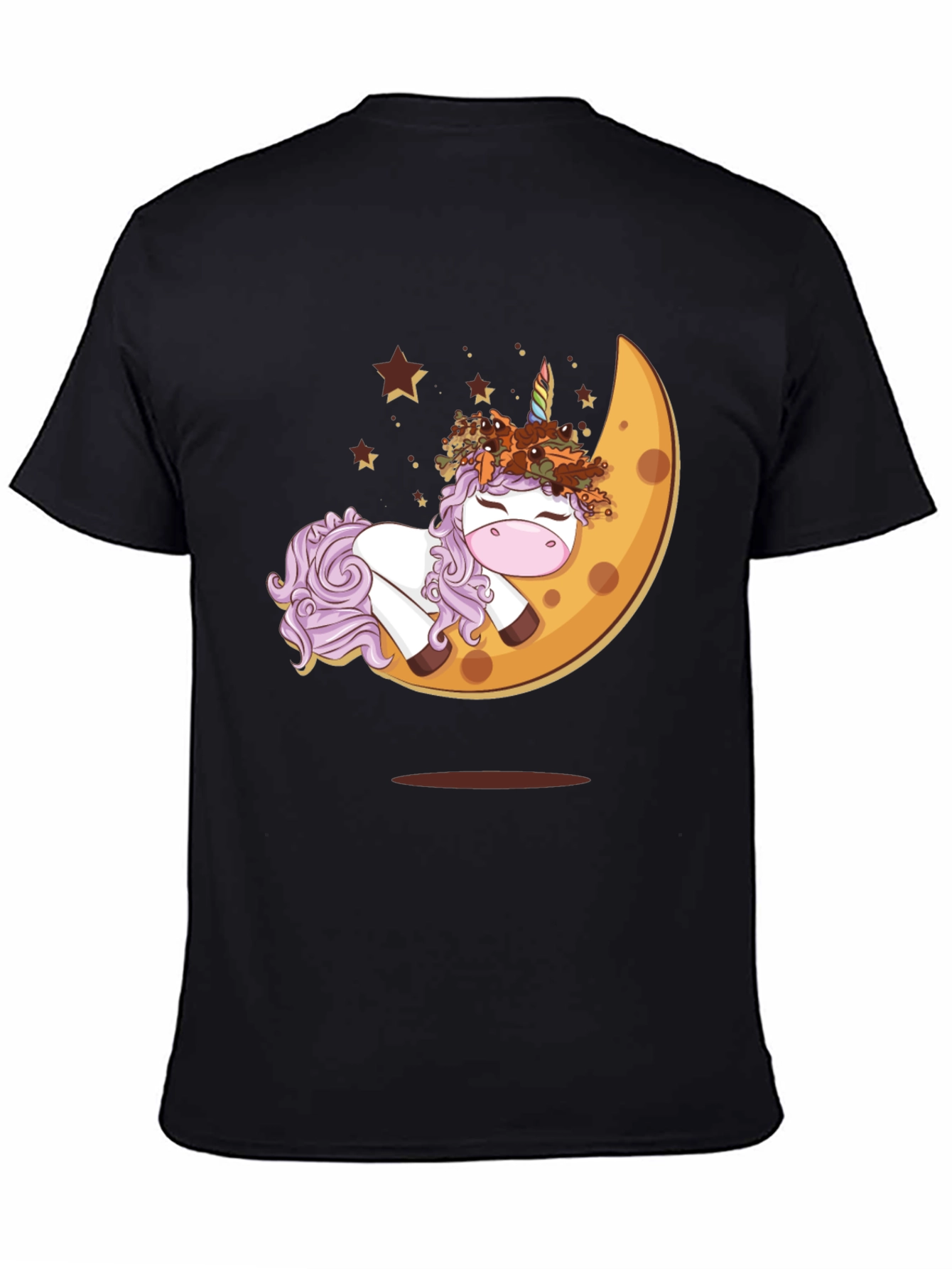 Unicorn Moon Graphic T-Shirt - Black
