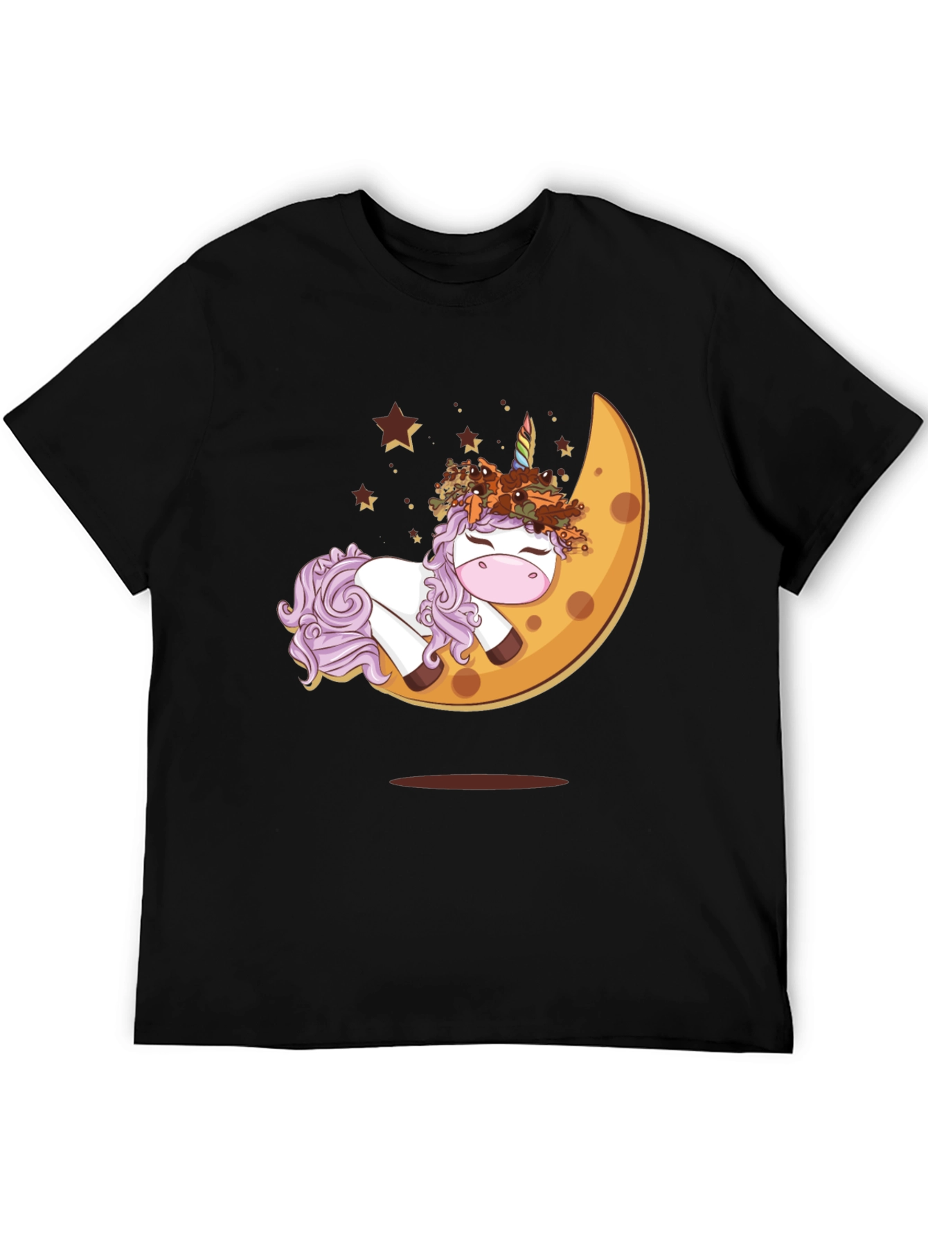 Unicorn Moon Graphic T-Shirt - Black
