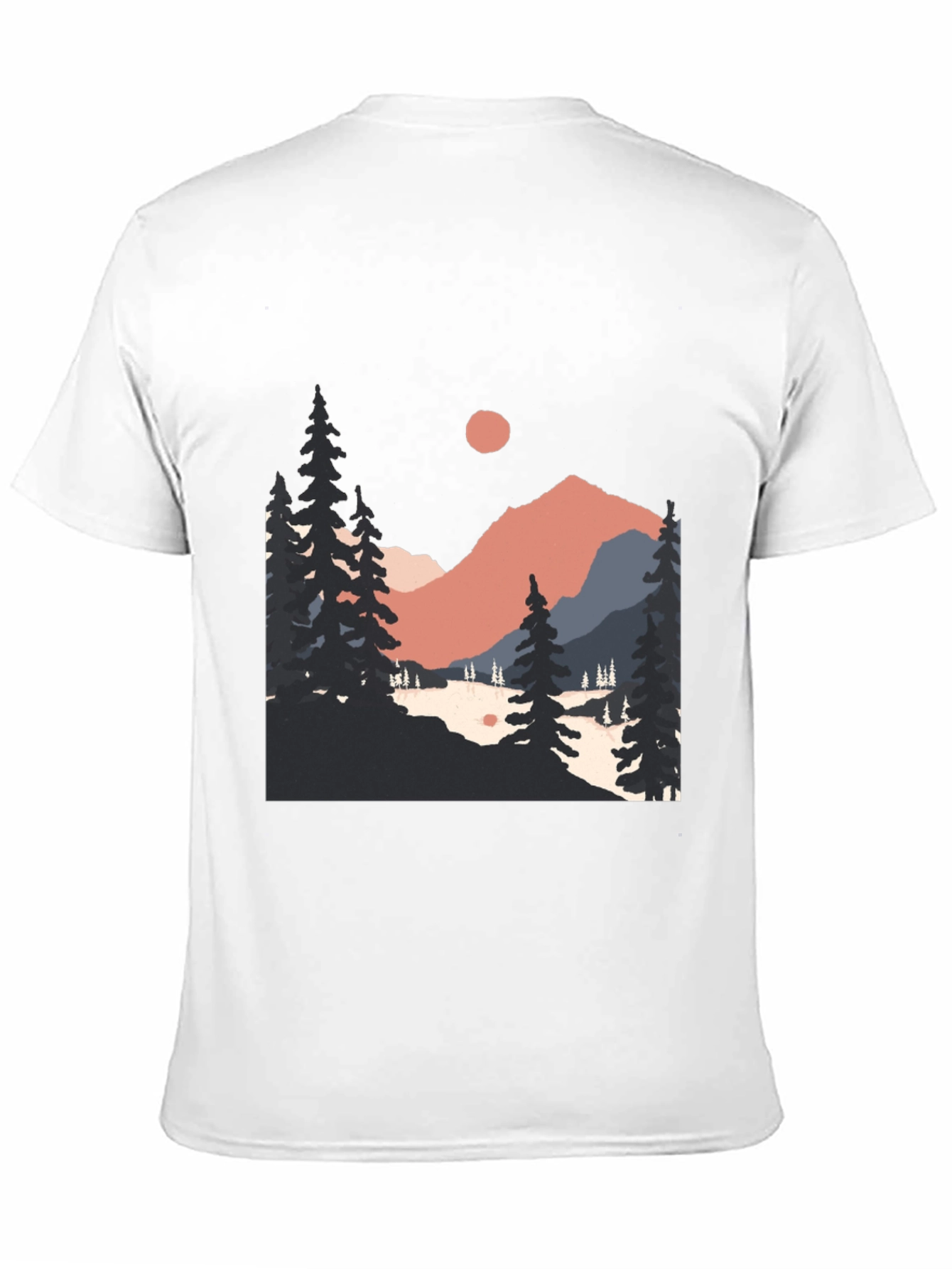 Mountain Scenery Graphic Tee - Black
