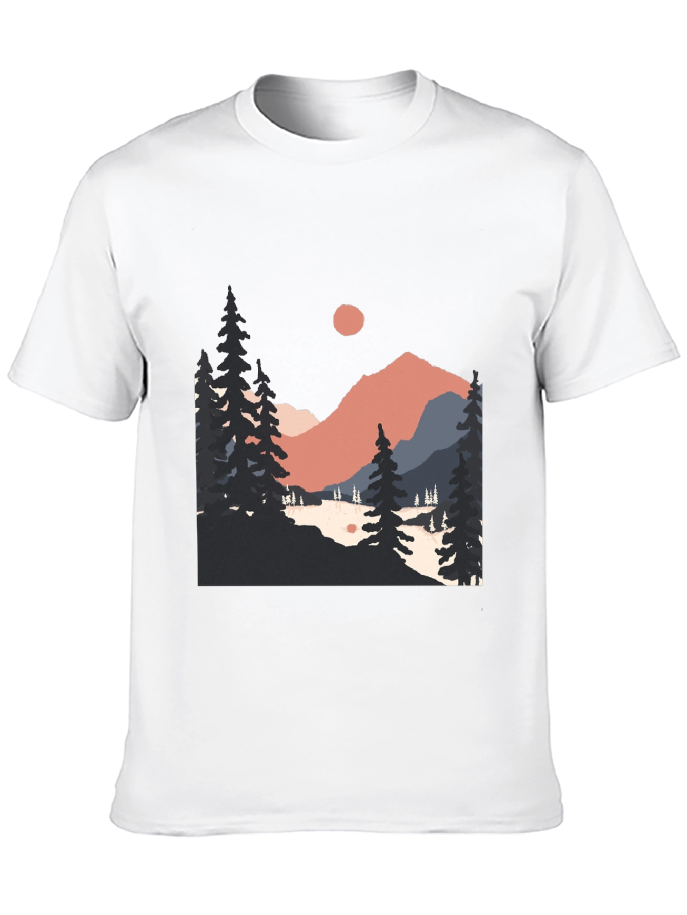 Mountain Scenery Graphic Tee - Black