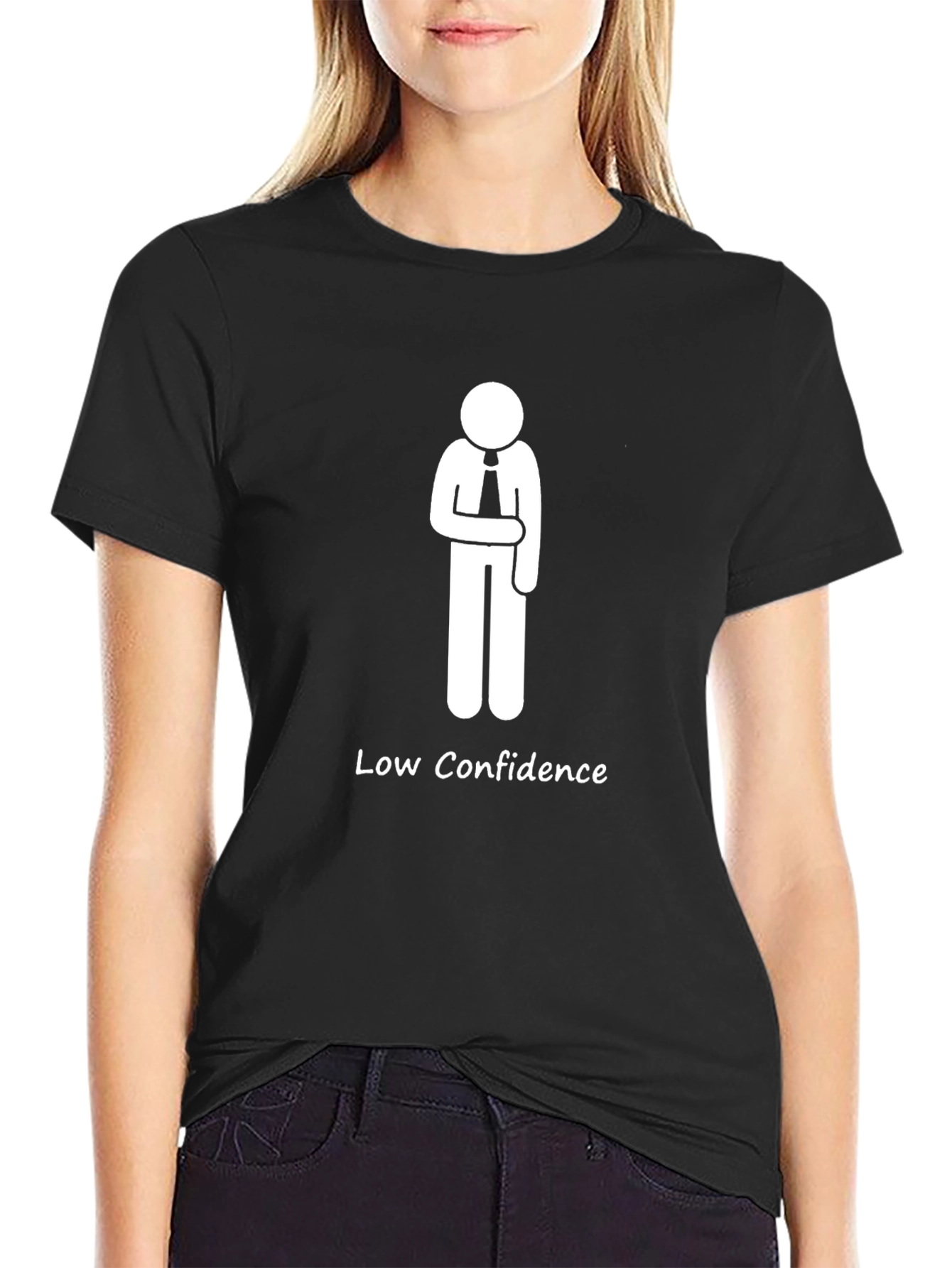 Low Confidence Funny Graphic Tee - Black T-Shirt
