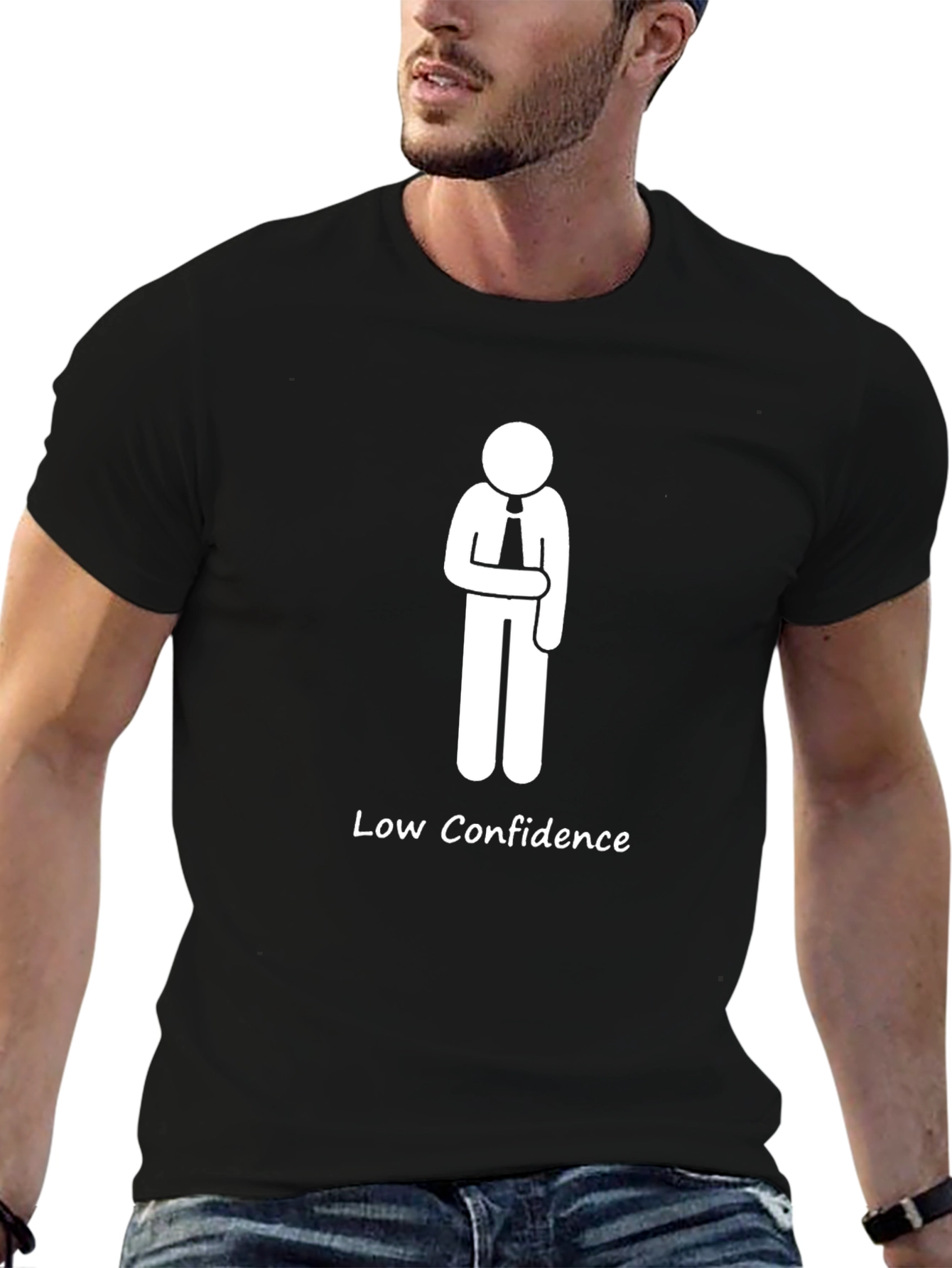 Low Confidence Funny Graphic Tee - Black T-Shirt