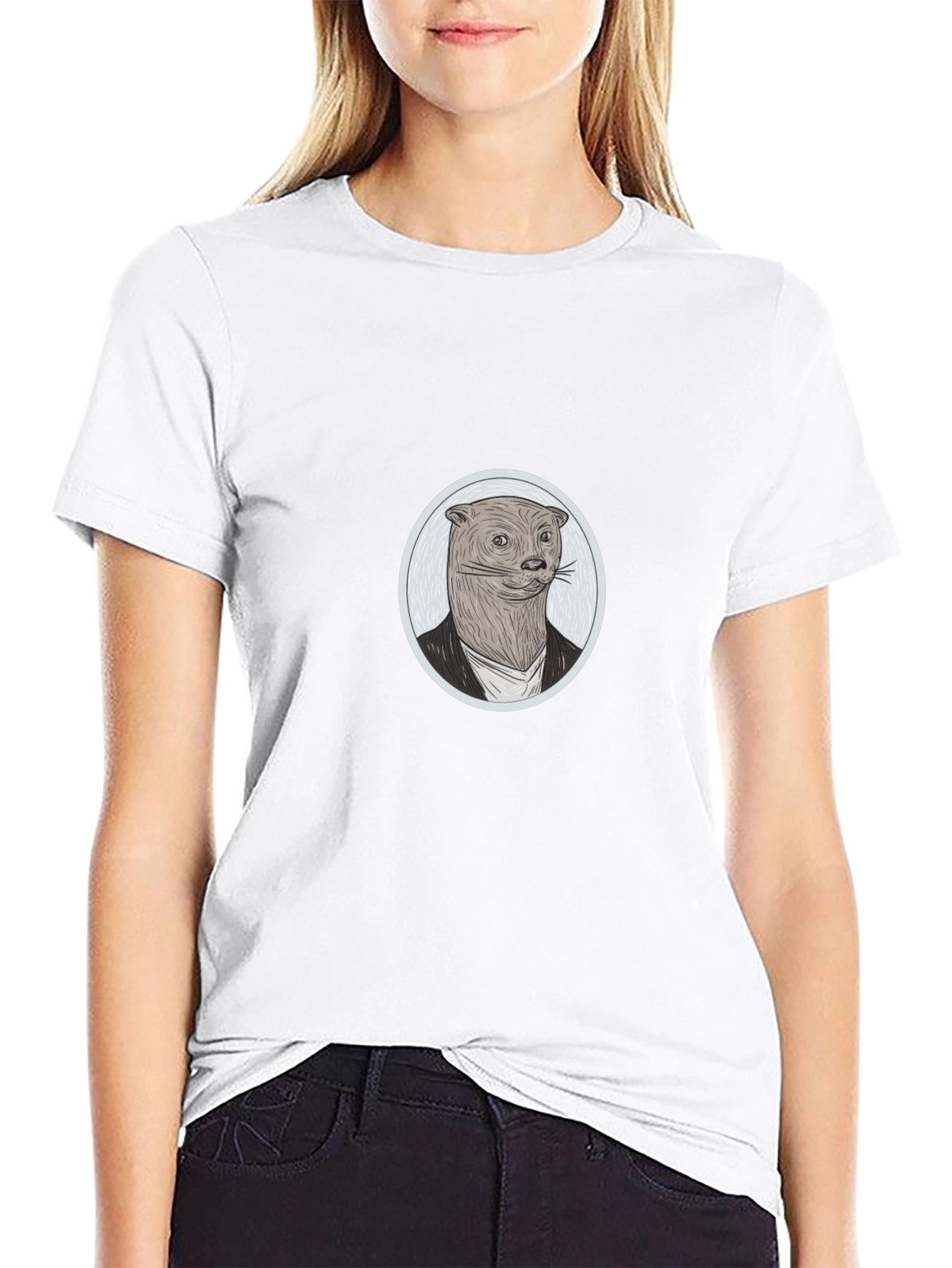 Otter in Suit Graphic Tee - Novelty T-Shirt