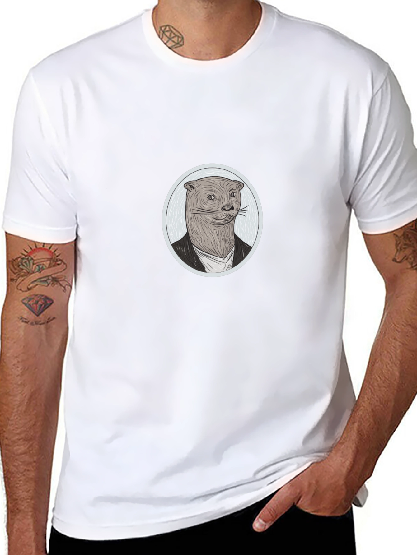 Otter in Suit Graphic Tee - Novelty T-Shirt