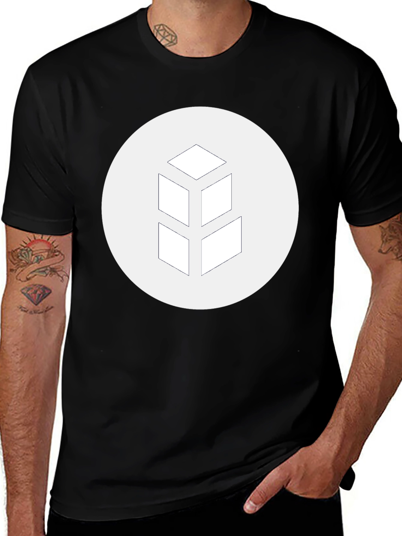Geometric Logo Black T-Shirt