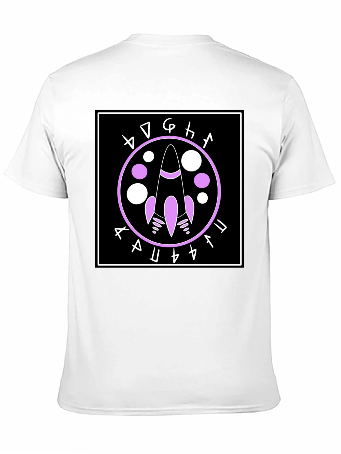 Rocket Symbol Graphic Tee - Black Cotton Casual Shirt