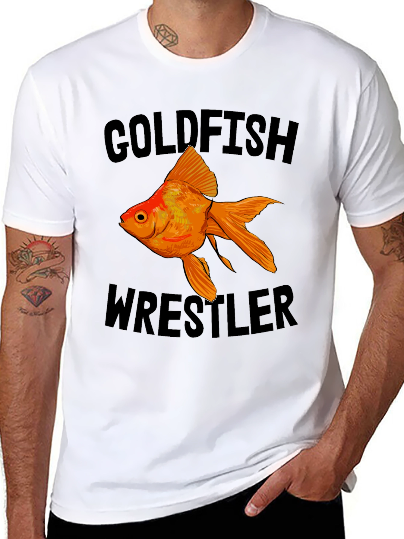 Goldfish Wrestler Graphic T-Shirt
