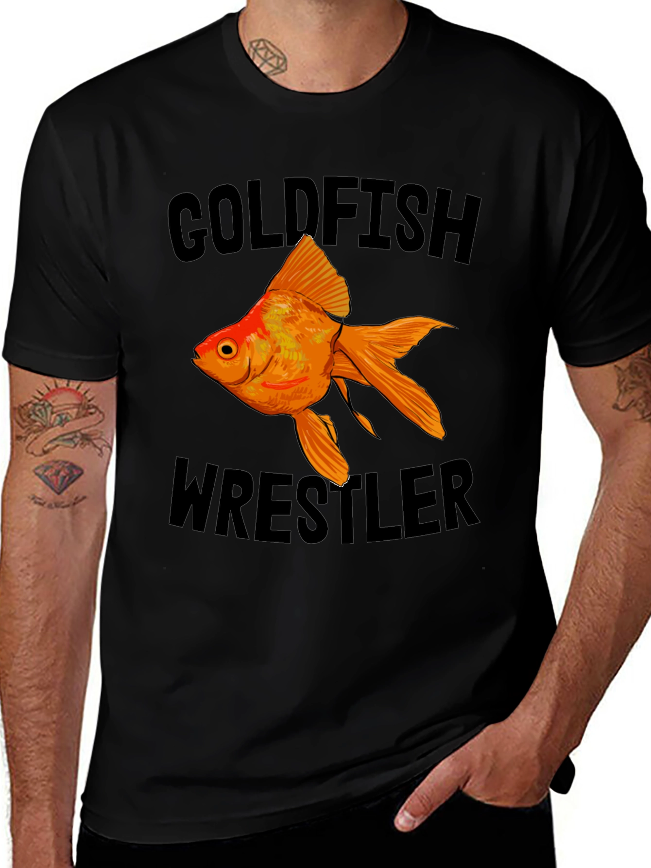 Goldfish Wrestler Graphic T-Shirt