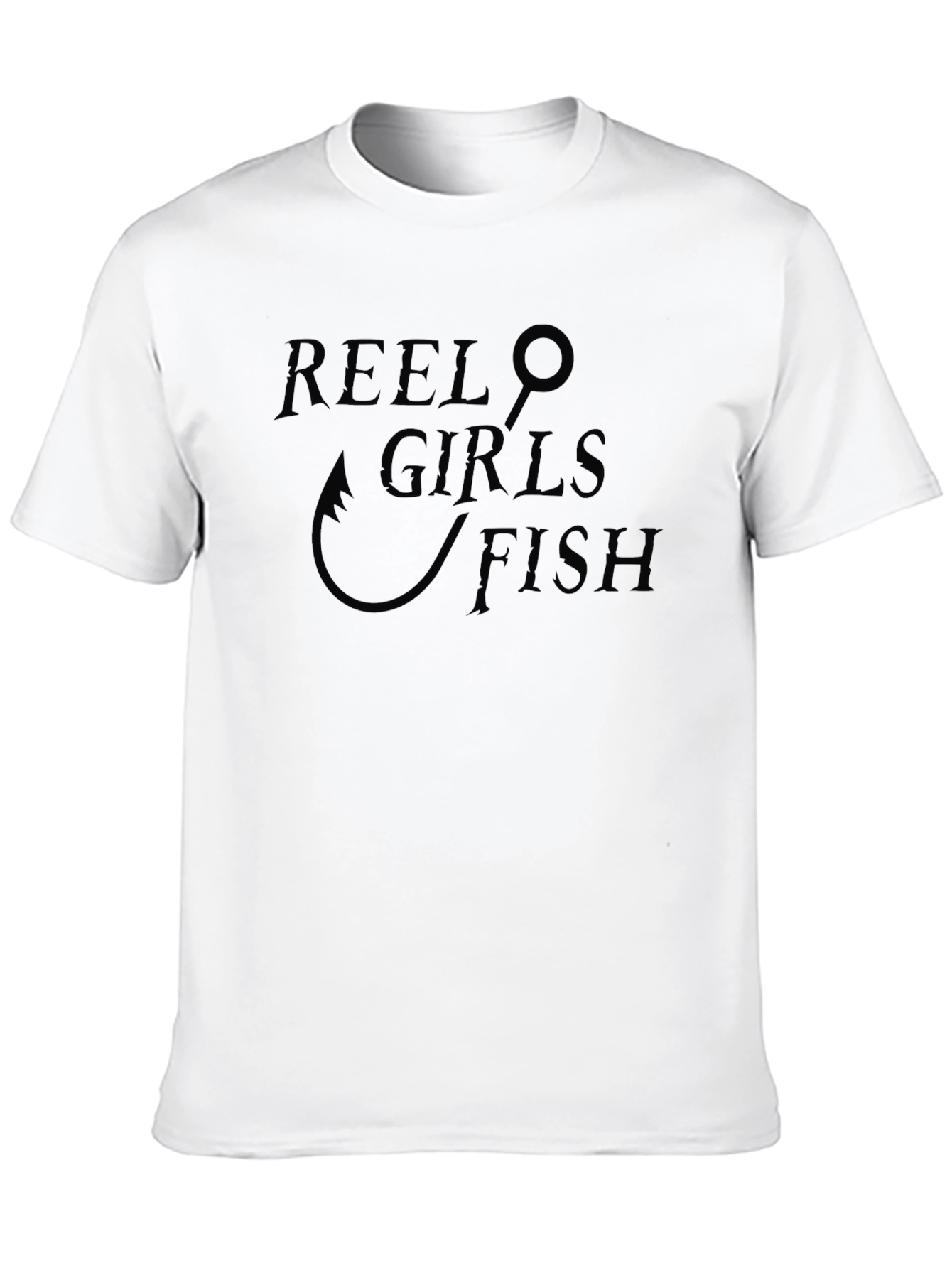 Reel Girls Fish T-Shirt - Black Cotton Tee