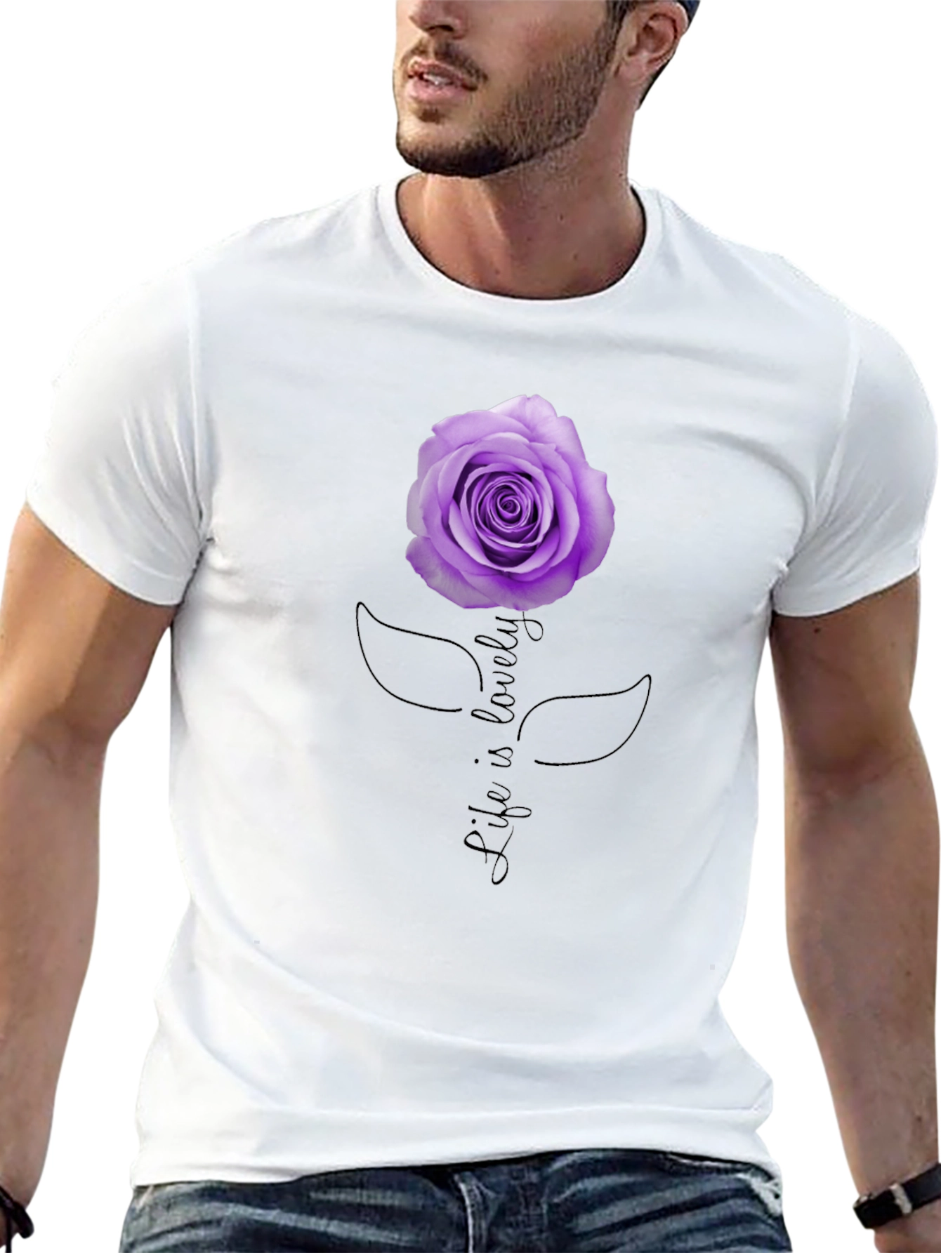 Life is Lovely Rose Graphic Tee - Black
