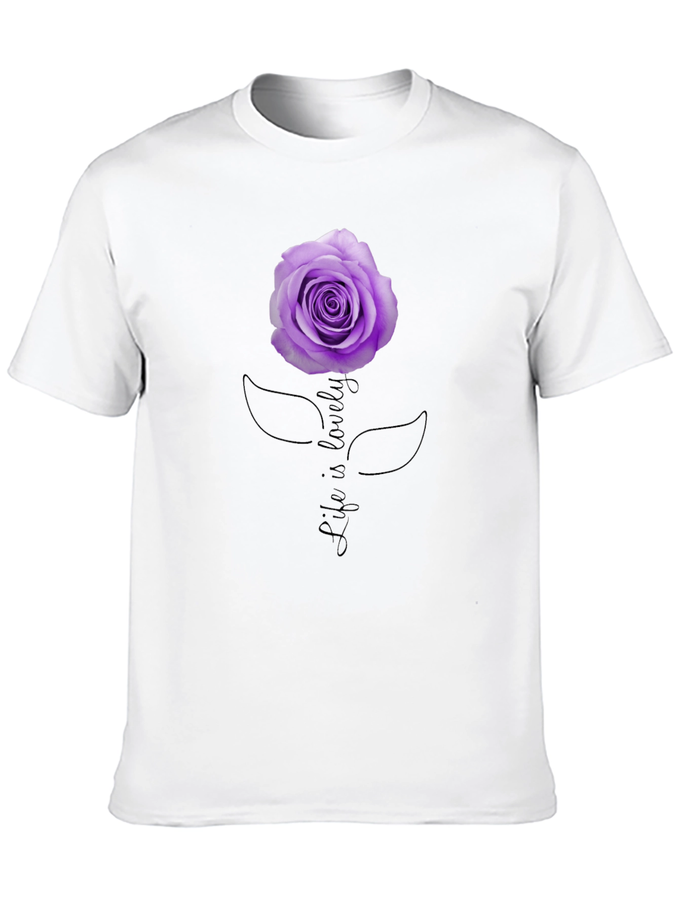 Life is Lovely Rose Graphic Tee - Black