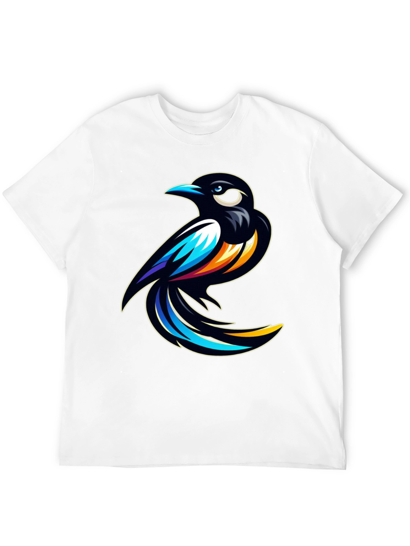 Stylish Black T-Shirt with Bird Graphic
