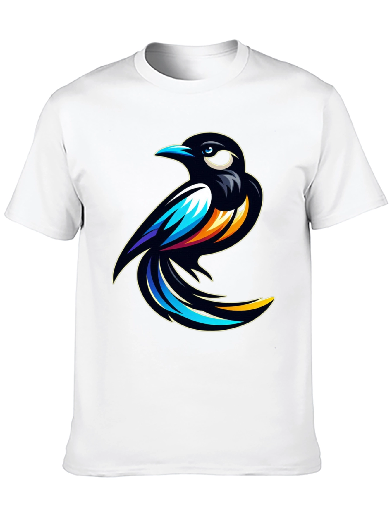 Stylish Black T-Shirt with Bird Graphic
