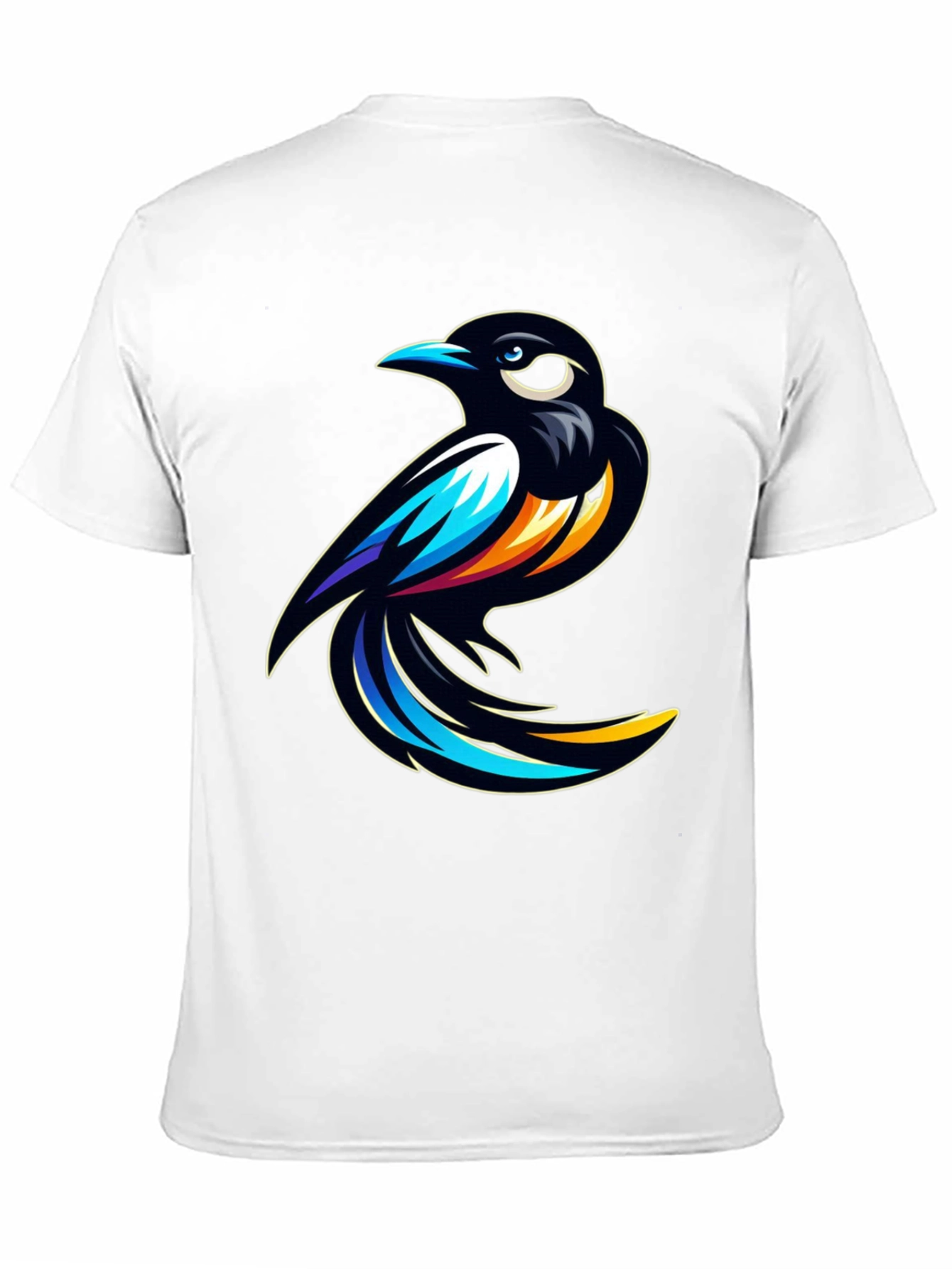 Stylish Black T-Shirt with Bird Graphic
