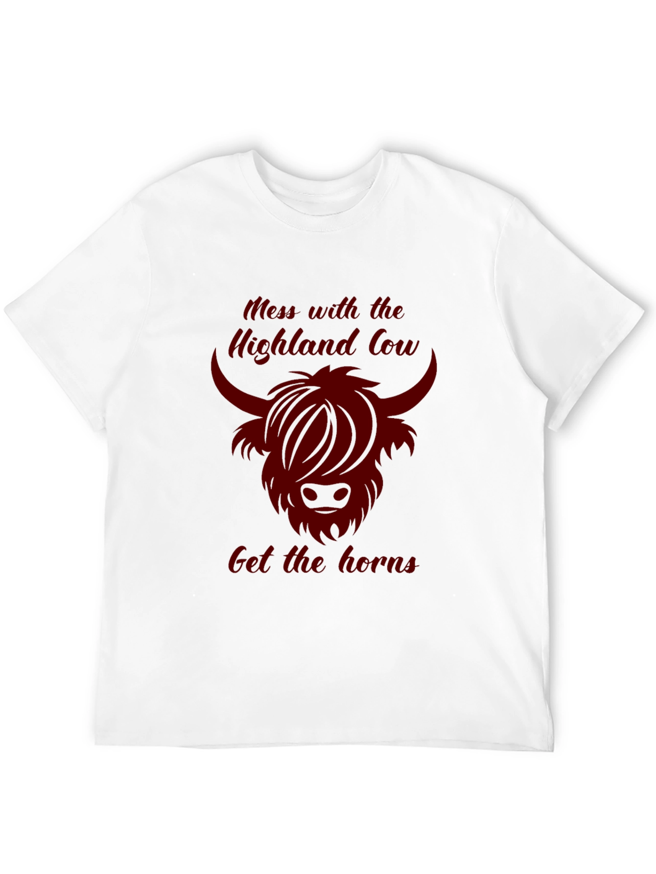 Highland Cow Graphic Tee - Dark Humor T-Shirt