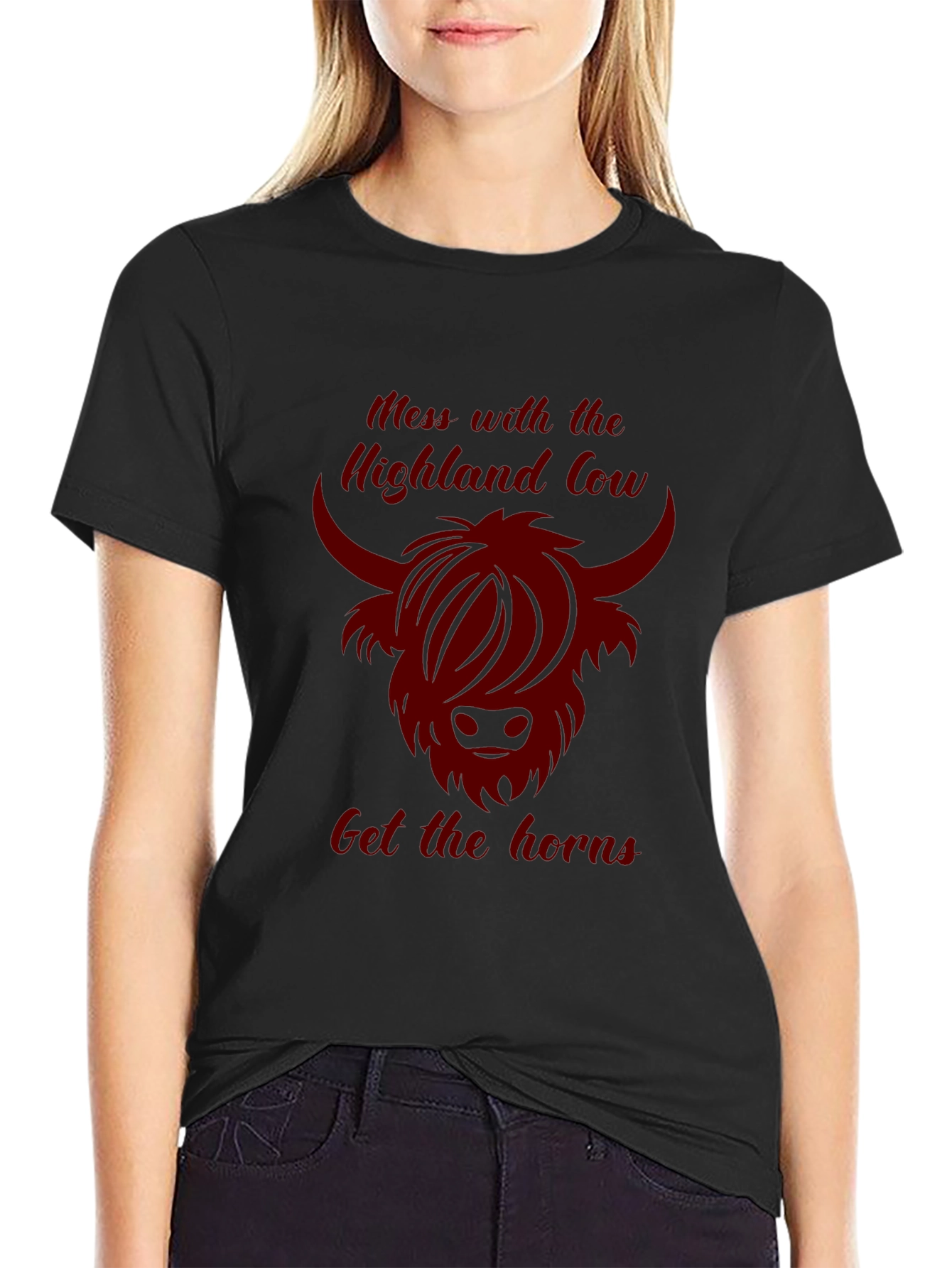 Highland Cow Graphic Tee - Dark Humor T-Shirt