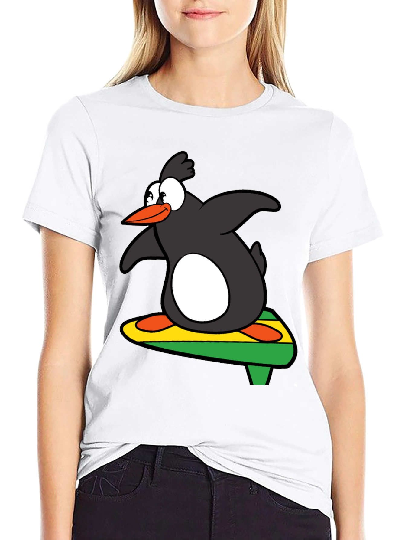 Surfing Penguin Graphic Tee - Cool & Fun Design