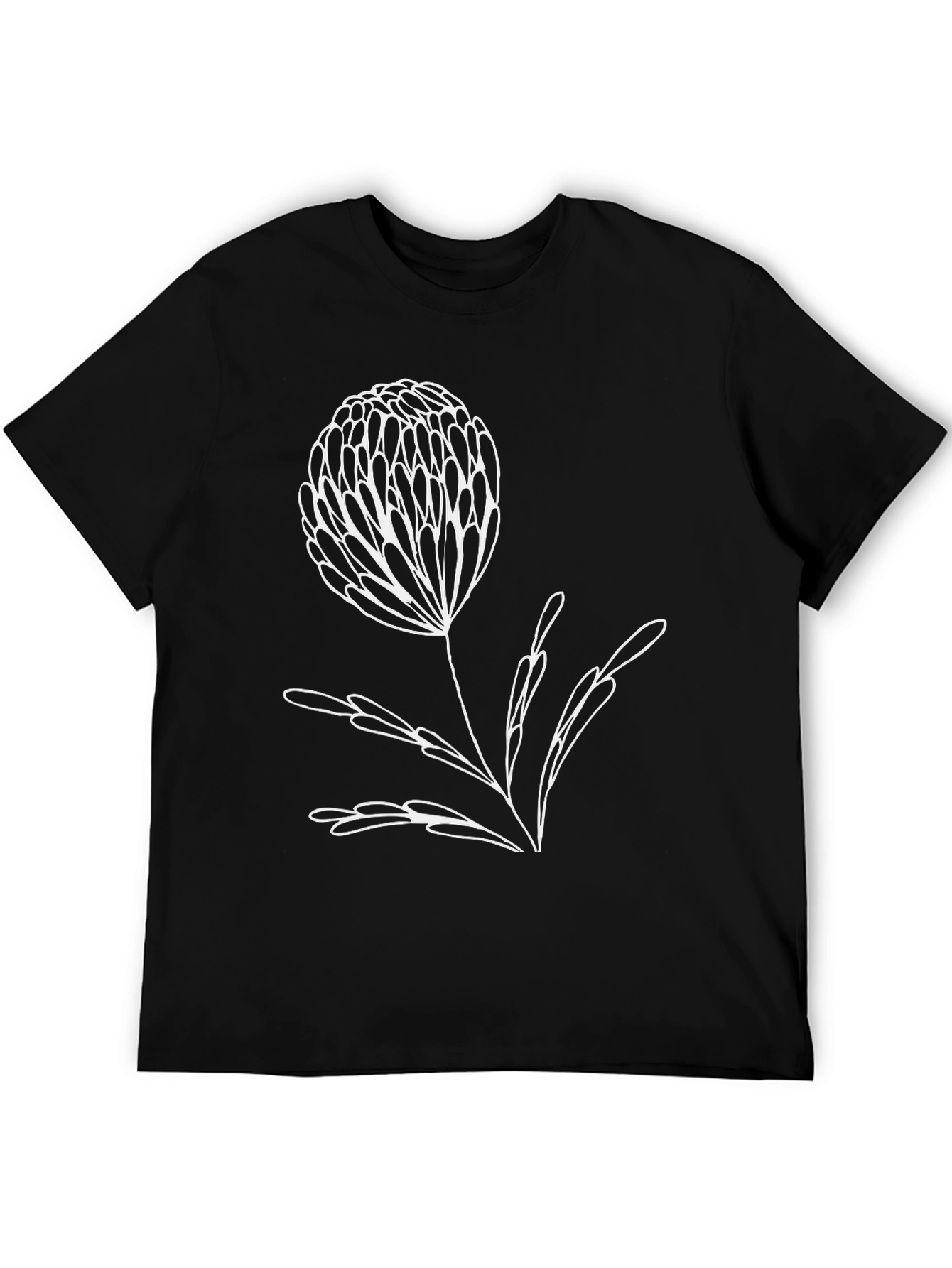 Modern Floral Graphic Tee - Black