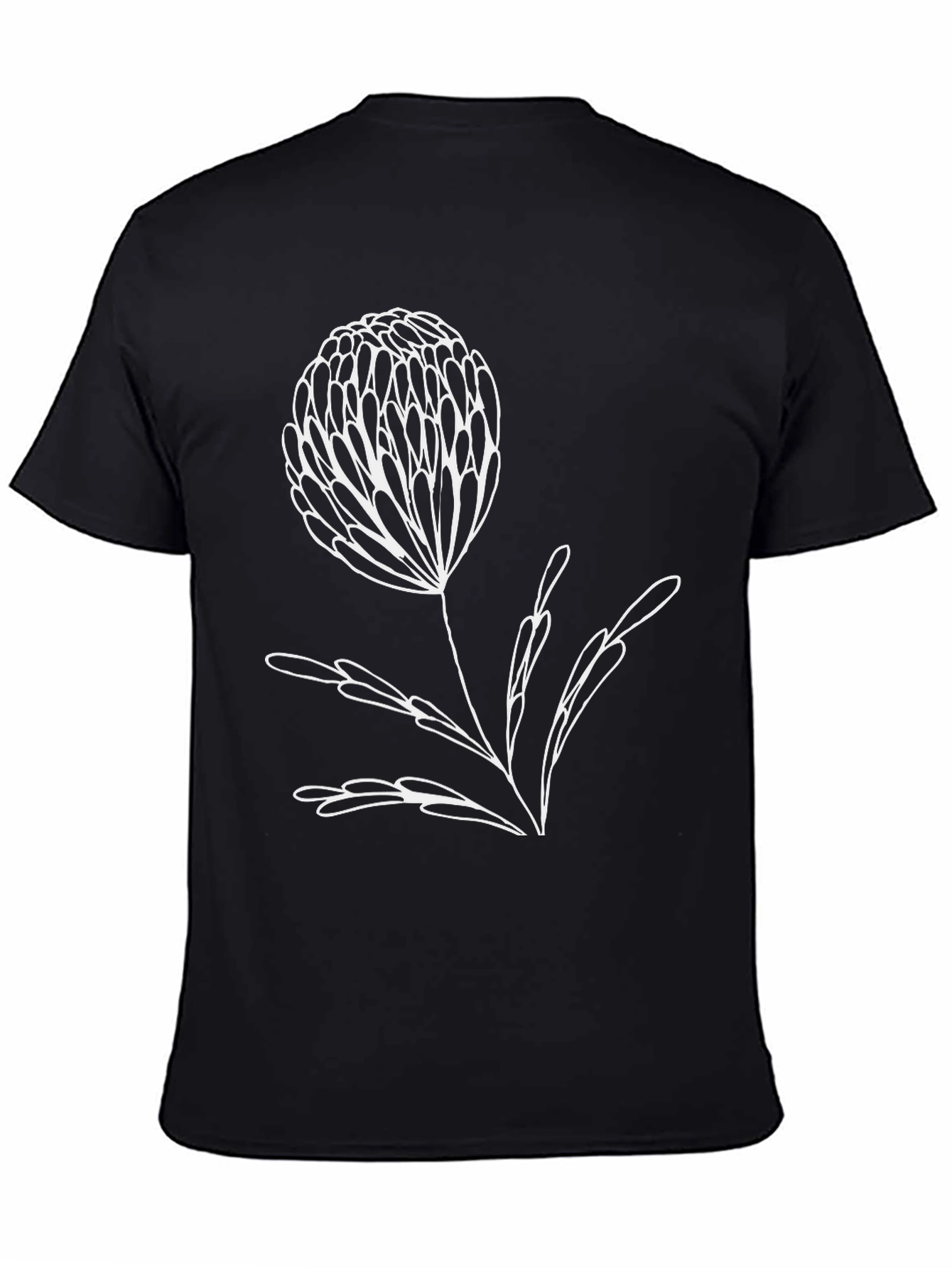 Modern Floral Graphic Tee - Black