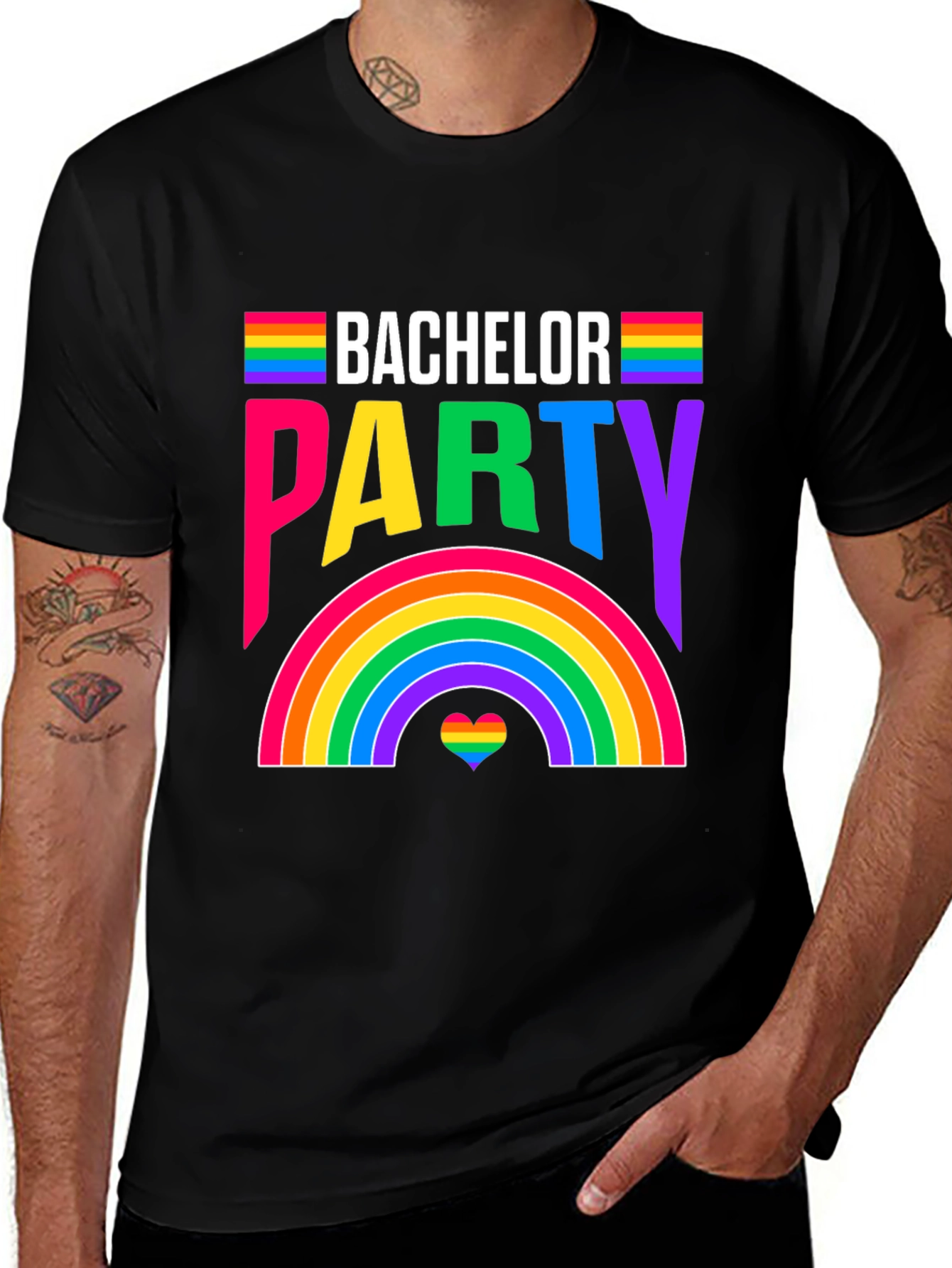 Bachelor Party Rainbow Pride T-Shirt