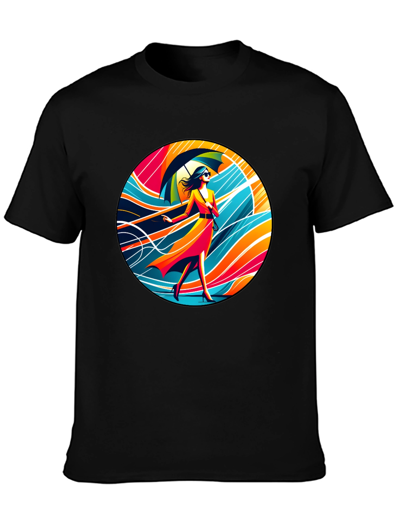 Stylish Woman Umbrella T-Shirt