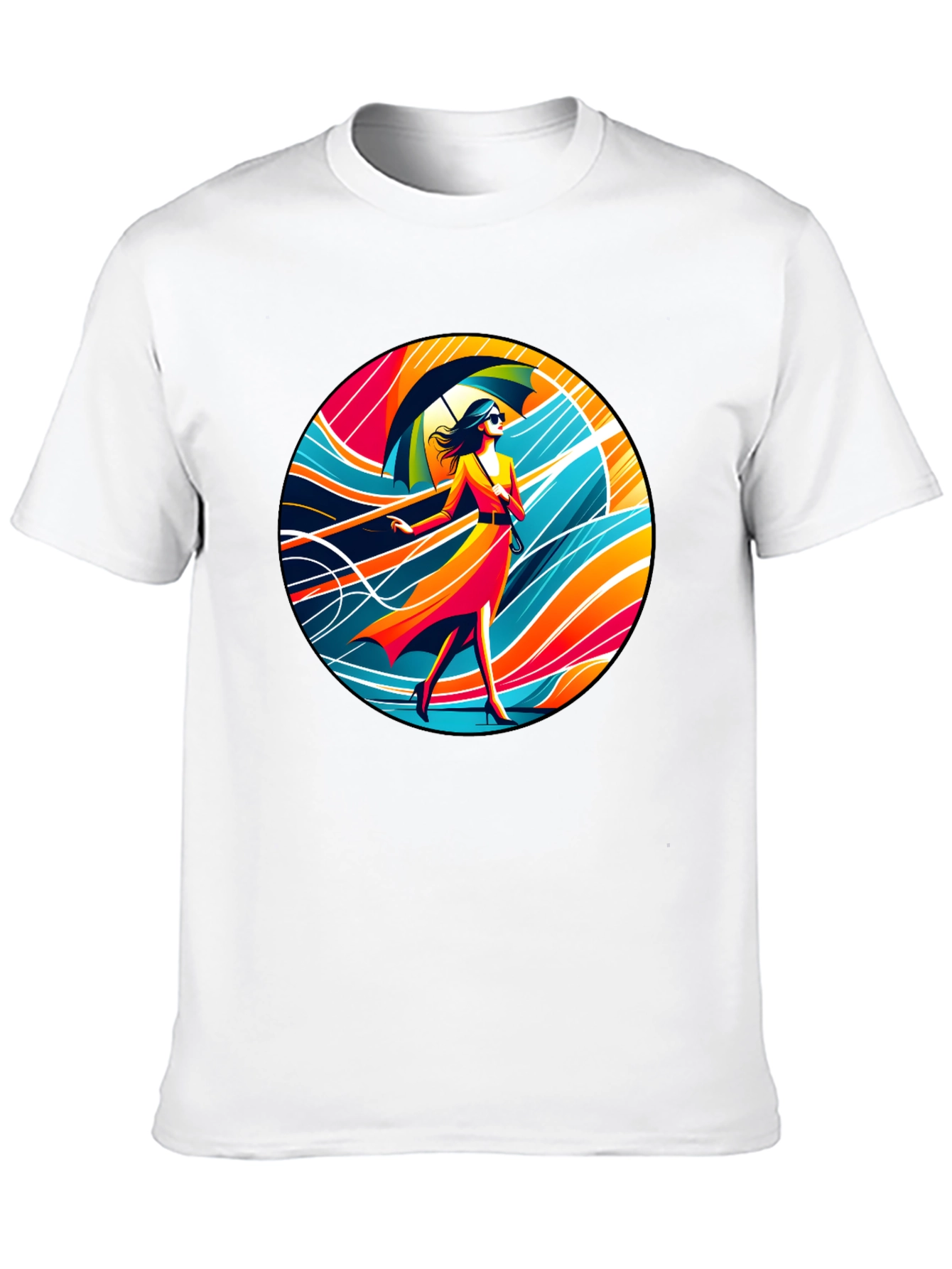 Stylish Woman Umbrella T-Shirt
