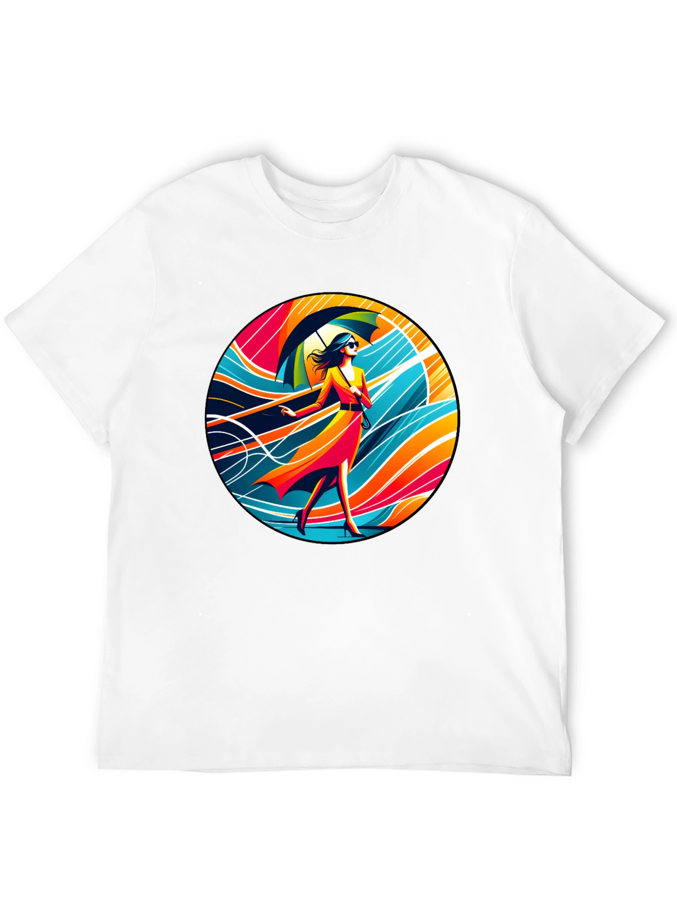 Stylish Woman Umbrella T-Shirt