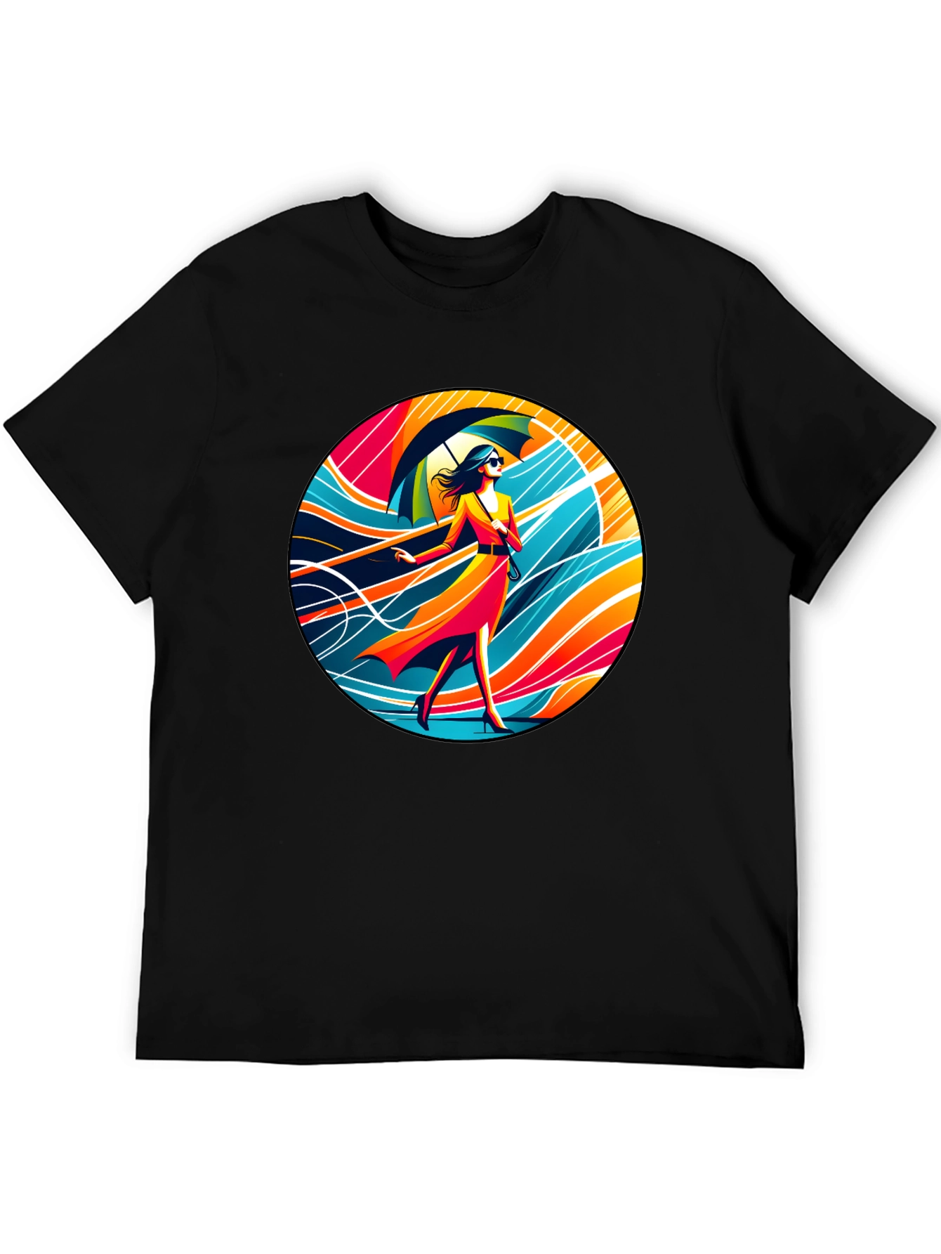 Stylish Woman Umbrella T-Shirt