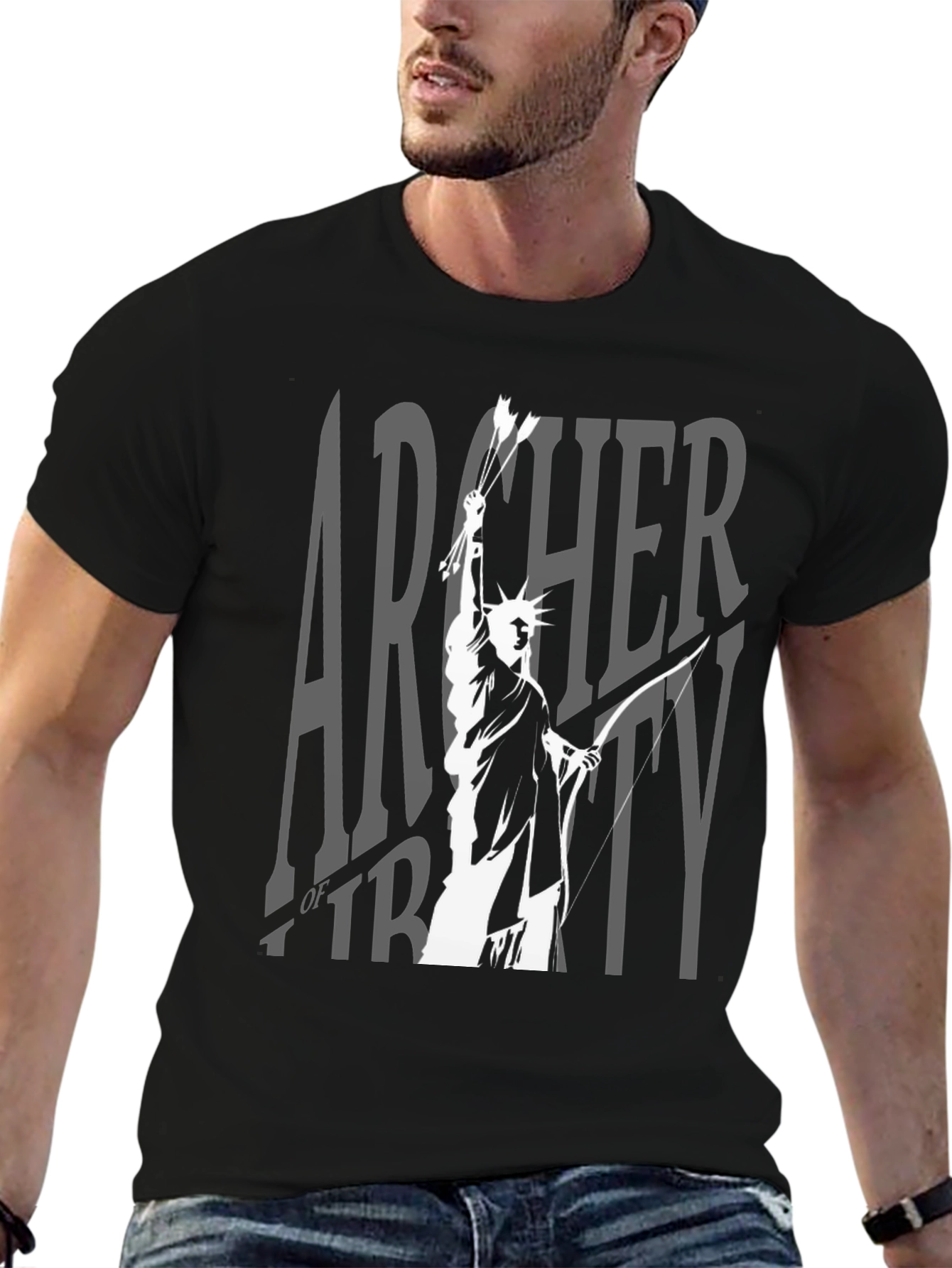 Archer of Liberty Graphic T-Shirt - Black Cotton Tee