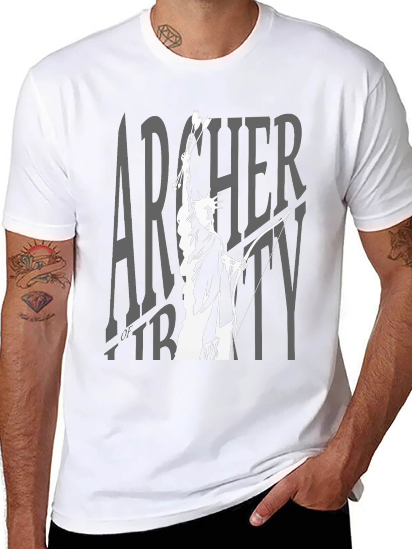 Archer of Liberty Graphic T-Shirt - Black Cotton Tee
