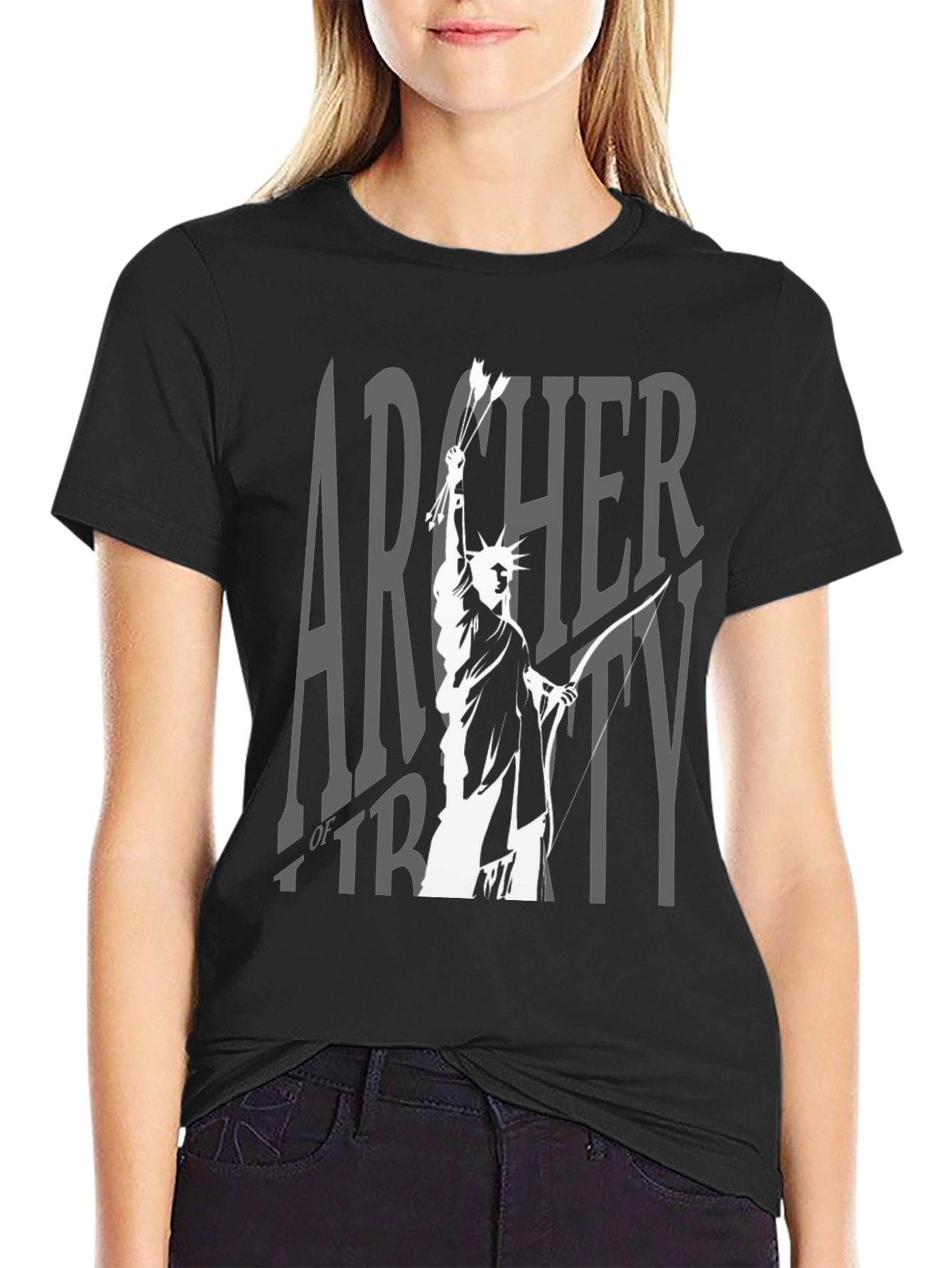 Archer of Liberty Graphic T-Shirt - Black Cotton Tee