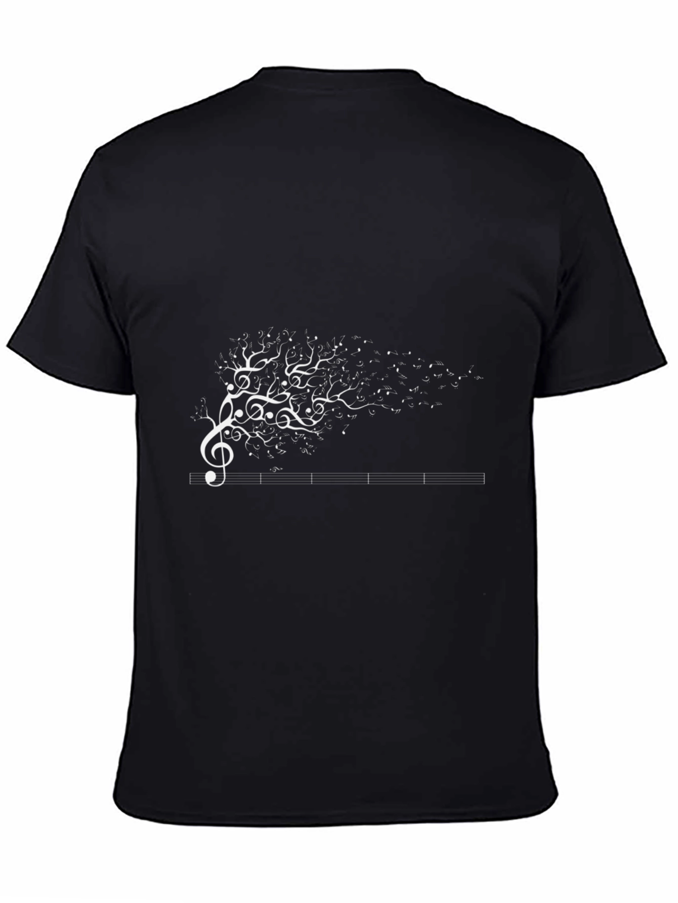 Music Tree Graphic Tee - Black Cotton T-Shirt