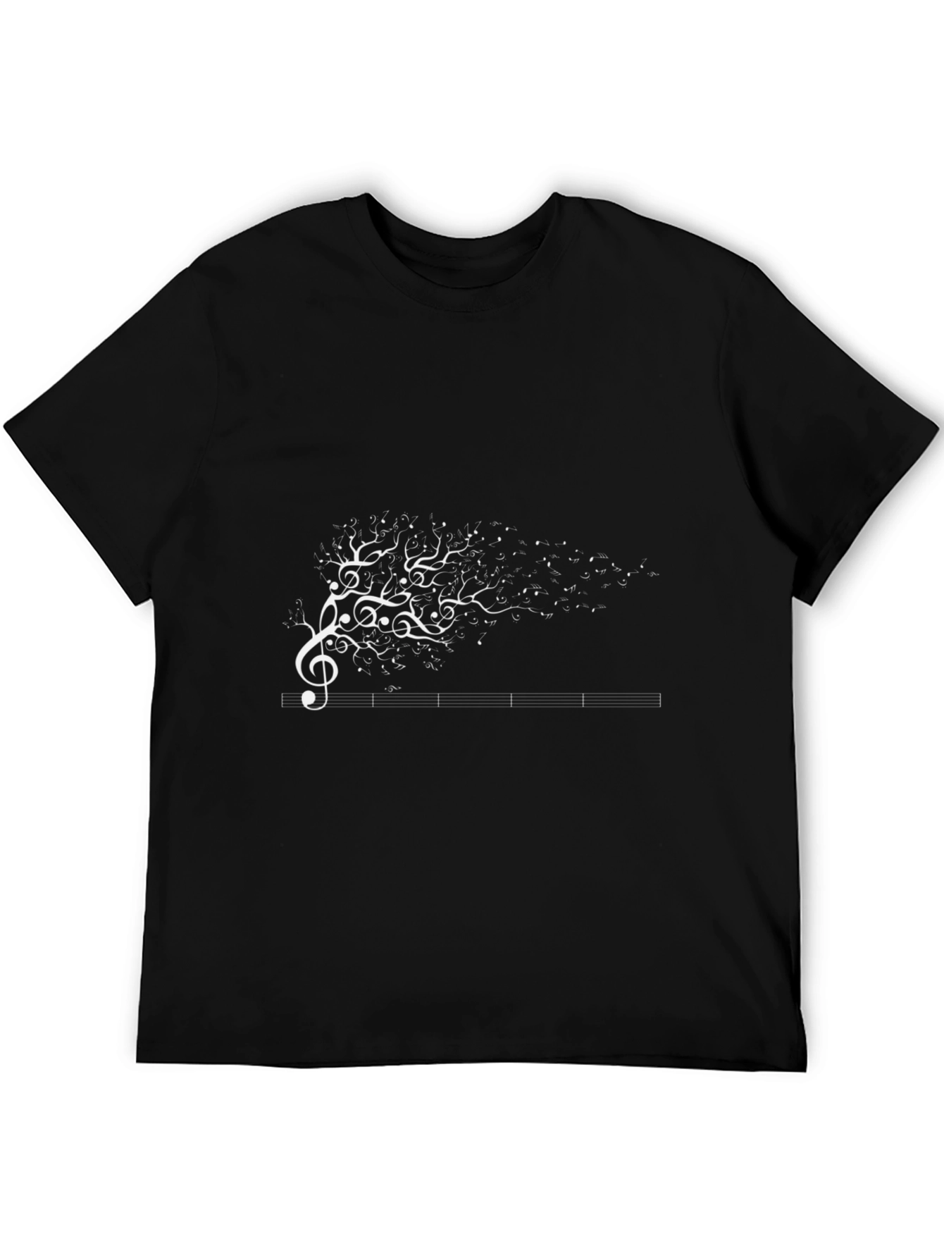 Music Tree Graphic Tee - Black Cotton T-Shirt