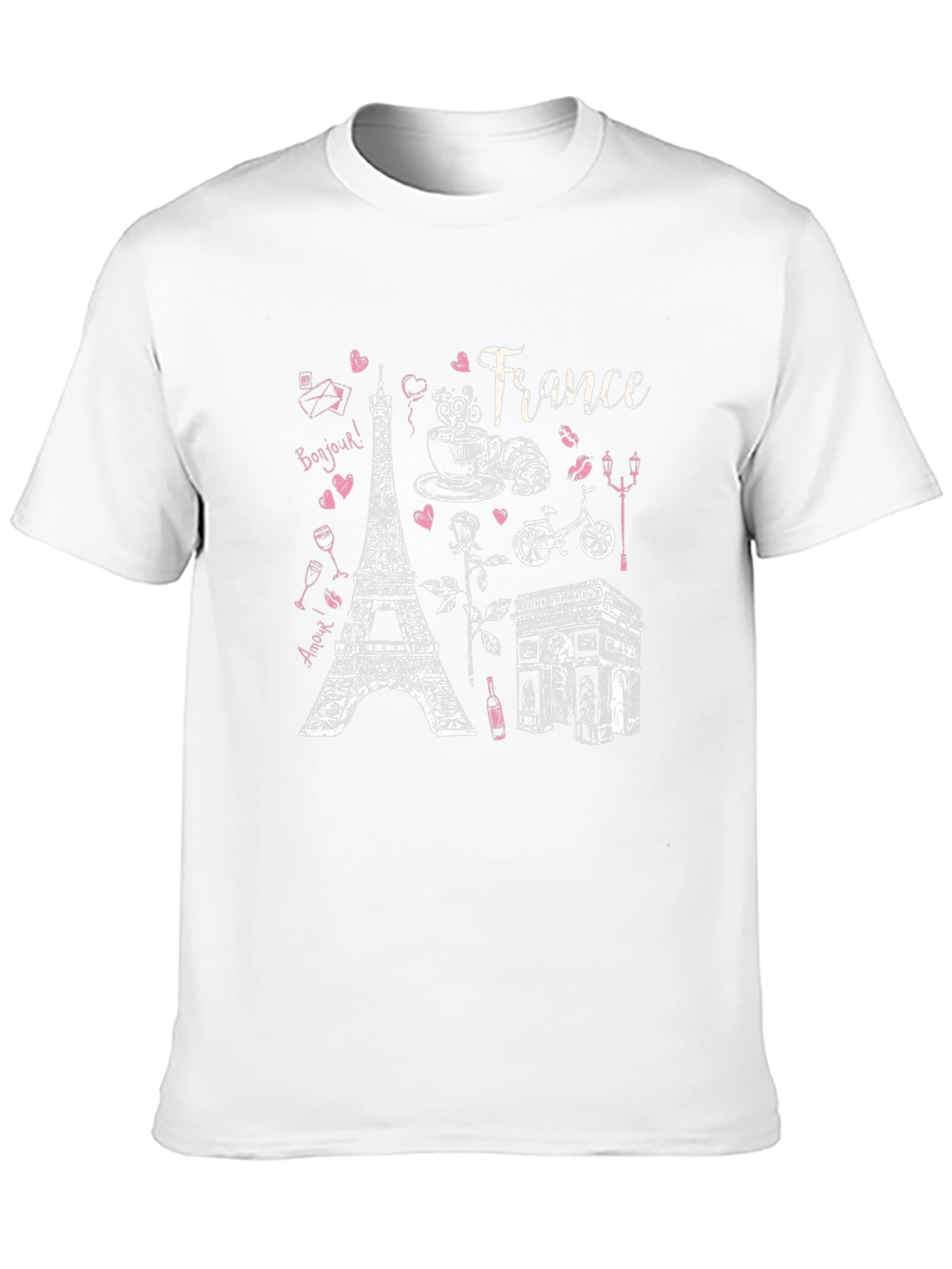 France Landmarks Graphic Tee - Black