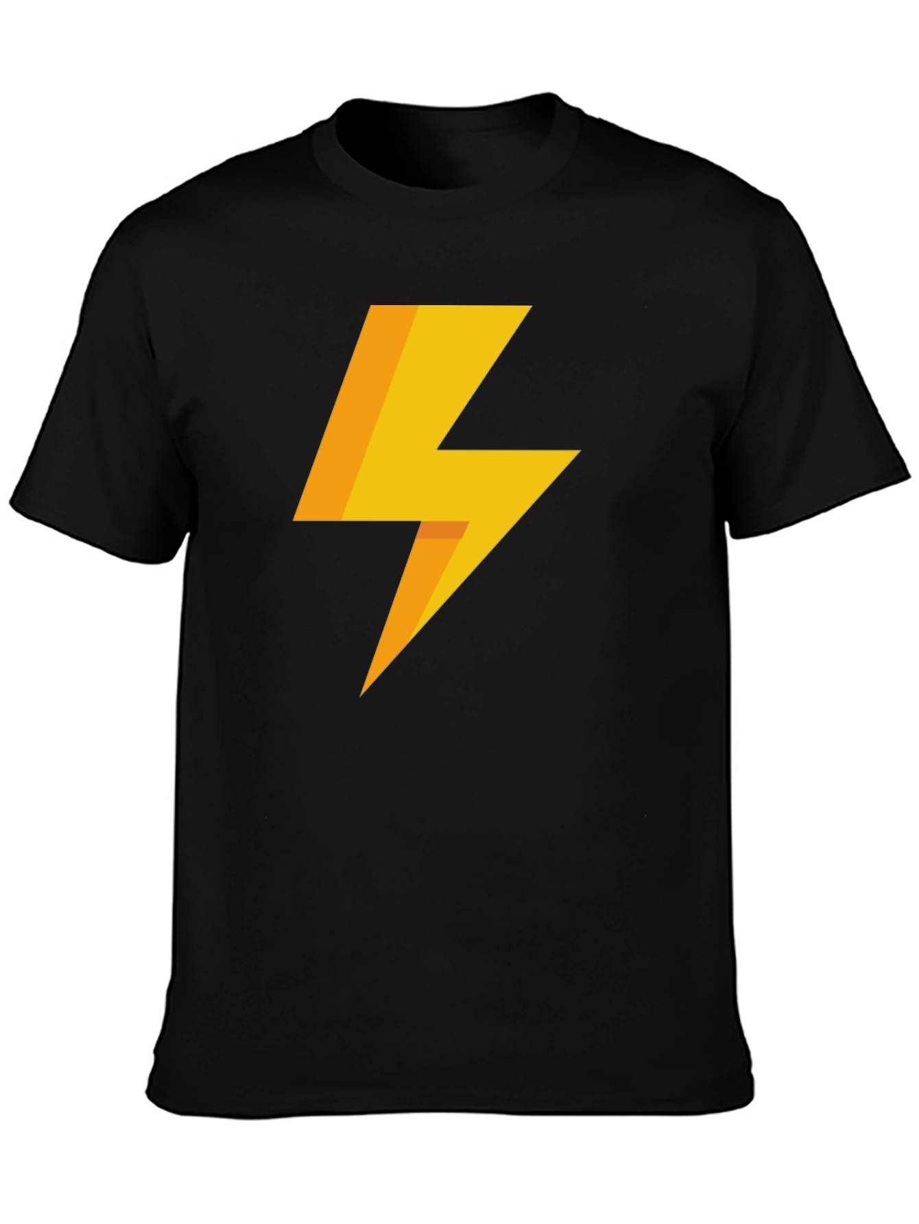 Lightning Bolt Graphic Tee - Black Cotton T-Shirt