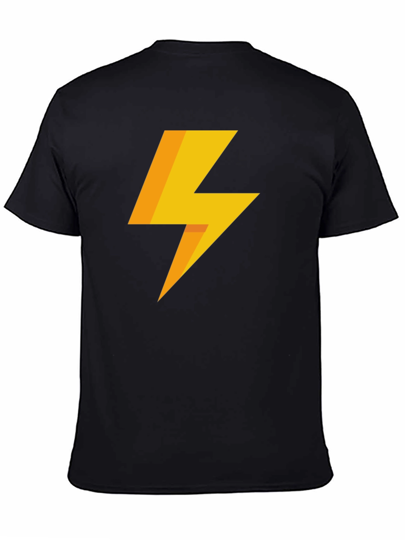 Lightning Bolt Graphic Tee - Black Cotton T-Shirt