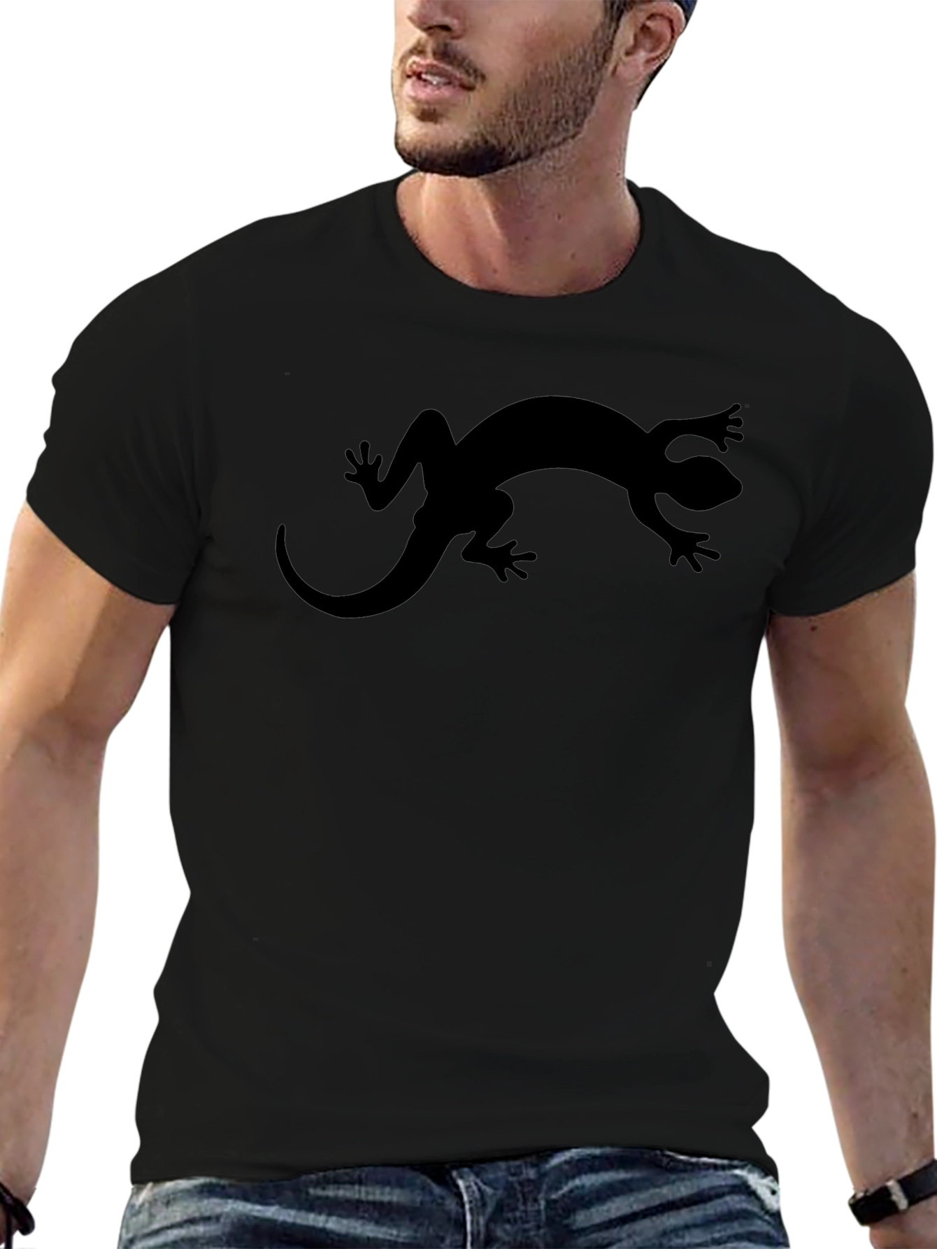 Black Lizard Graphic T-Shirt for Men