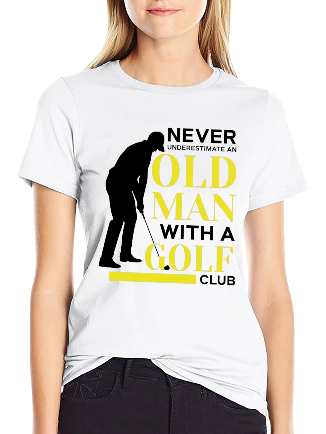 Never Underestimate Old Man Golf Club T-Shirt